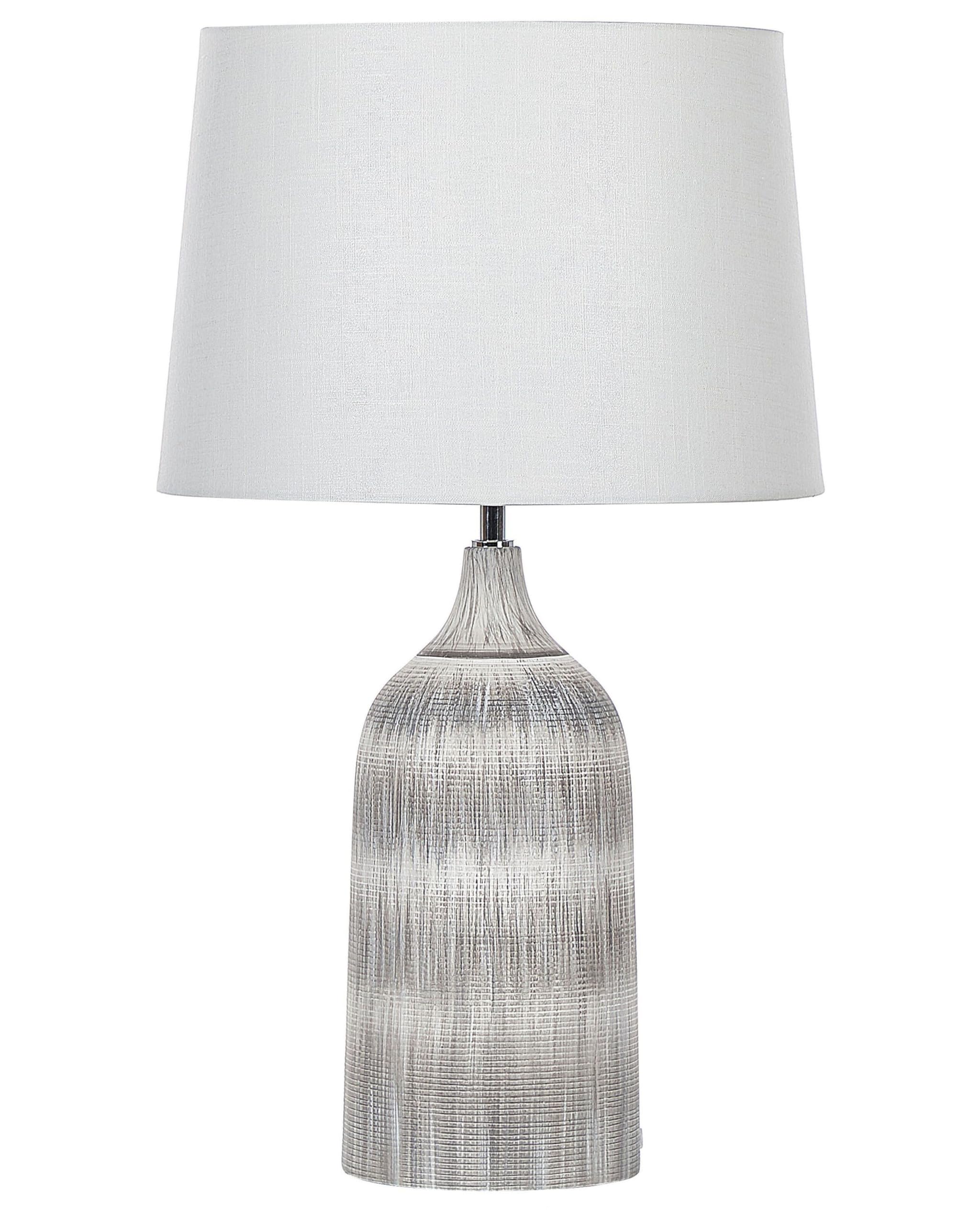 beliani-georgina-tischlampe-keramik-grau-66-cm-wei-er-schirm image 1