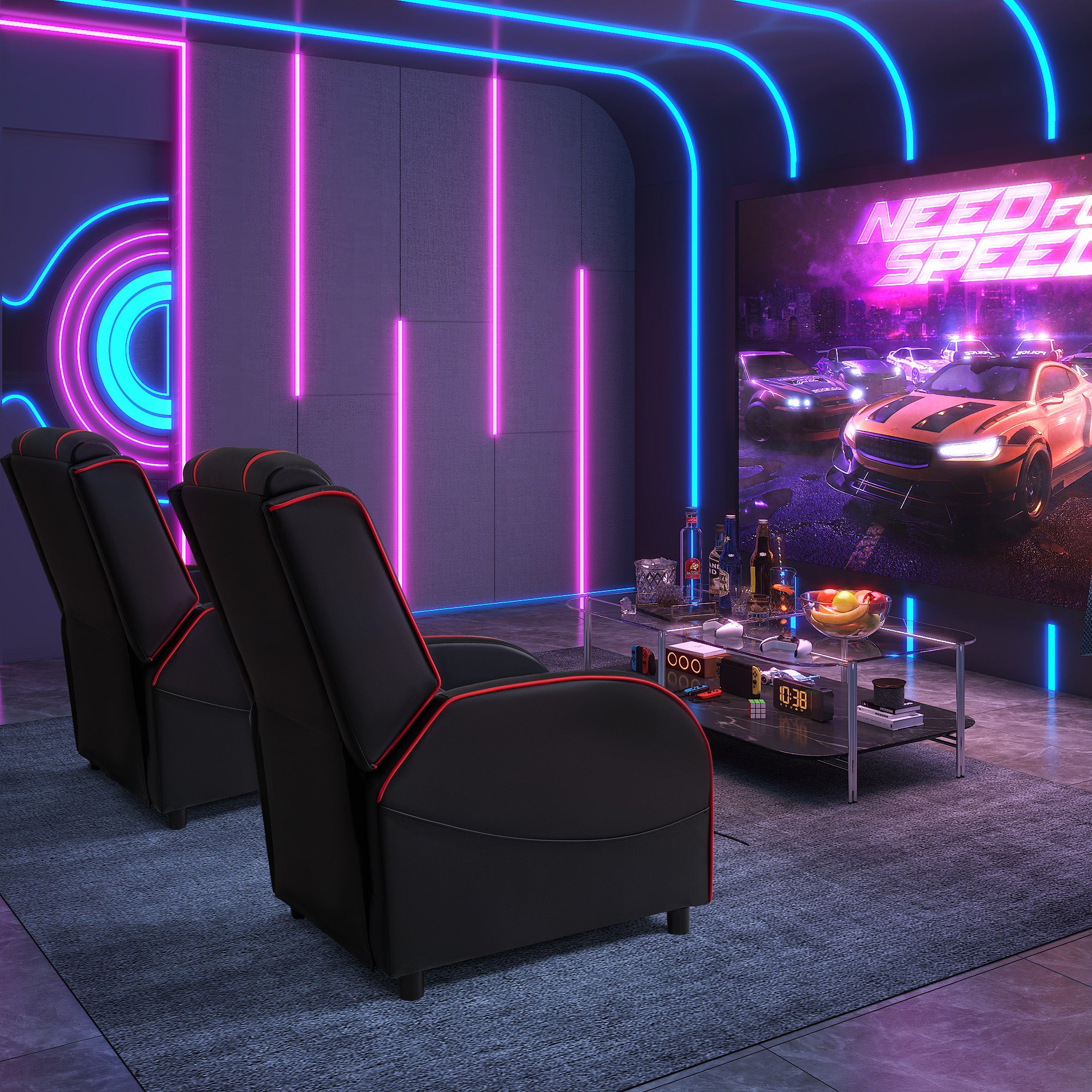 homall-gaming-recliner-sessel-kunstleder-rot-mit-massage image 8