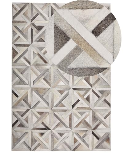 beliani-taytan-leder-teppich-140x200-cm-beige-braun-patchwork image 7