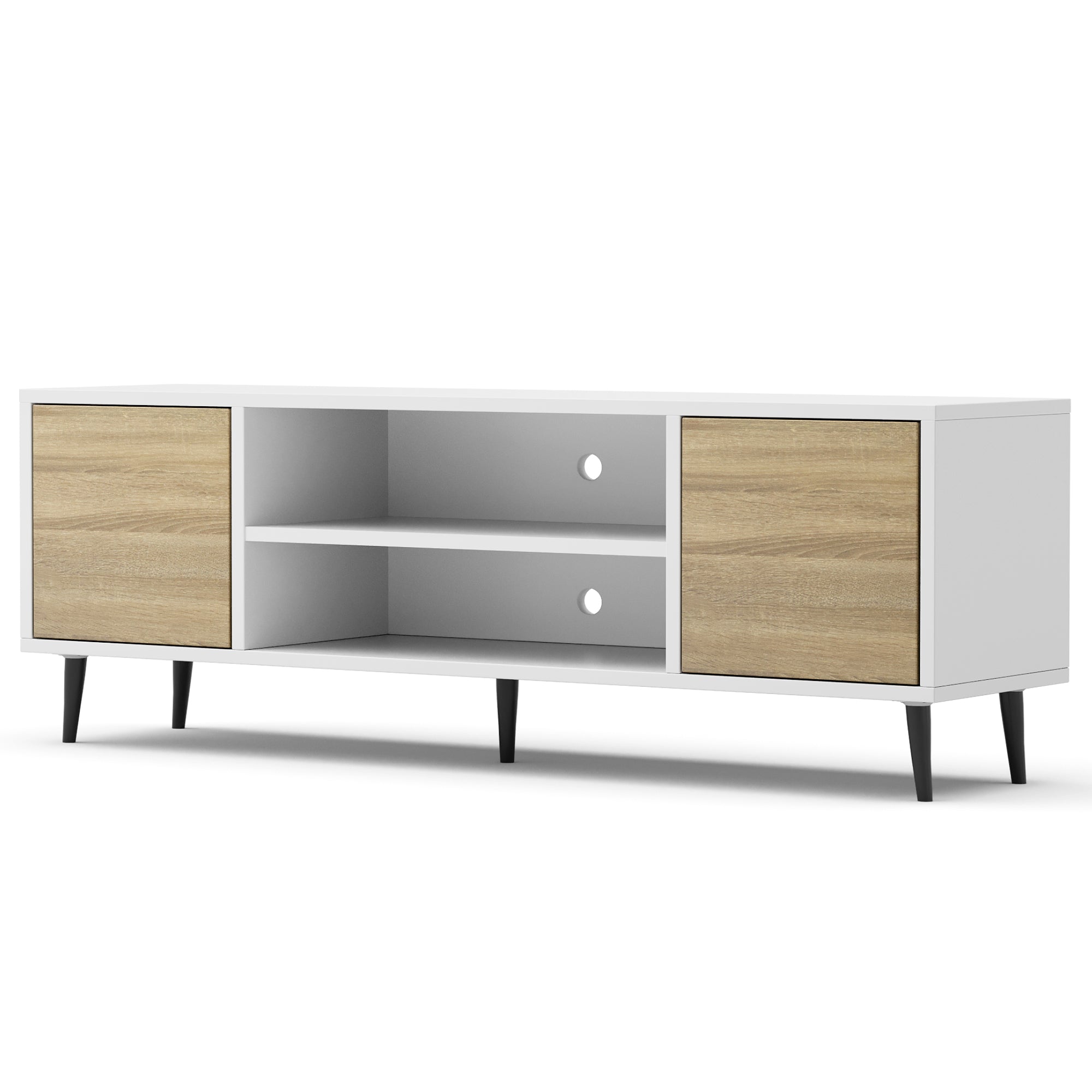 homall-tv-stand-lowboard-165-cm-rustikale-eiche-holz image 2