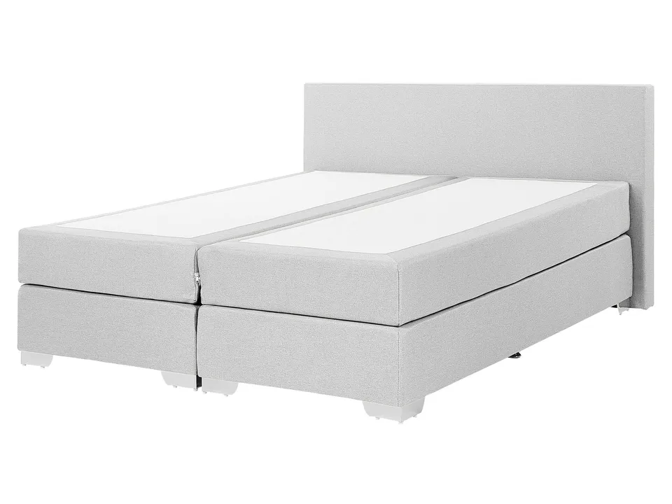 beliani-president-boxspringbett-160x200-hellgrau-leinenoptik-mit-stauraum image 1