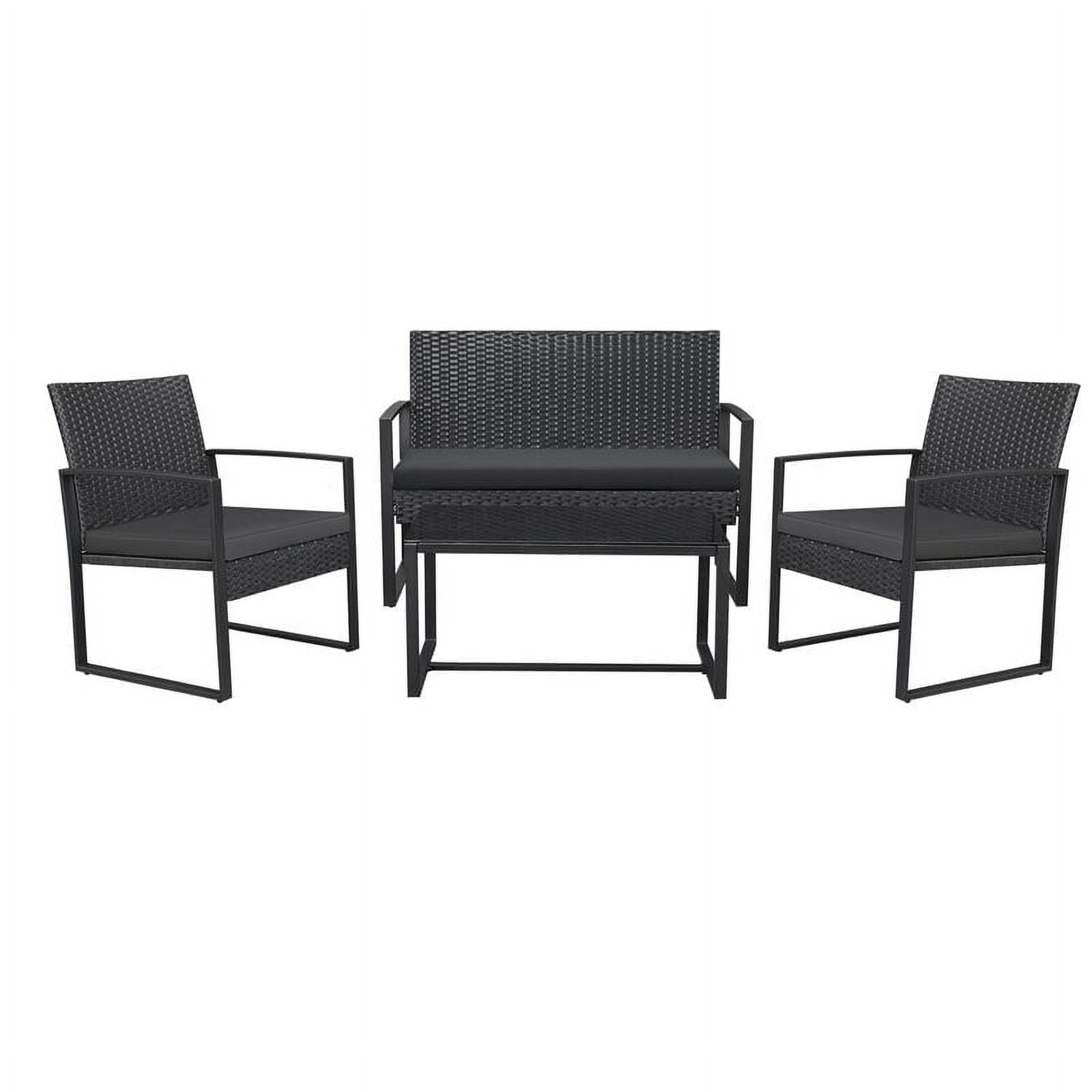 homall-patio-furniture-rattan-set-4tlg-schwarz-mit-tisch image 4