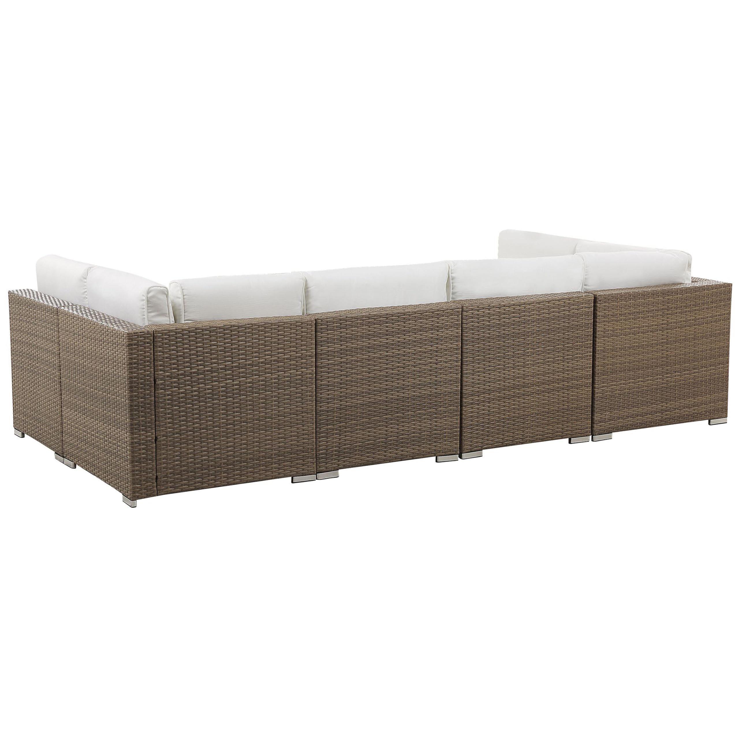 beliani-belvedere-lounge-set-rattan-6-sitzer-u-form-braun-wei image 5