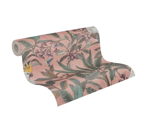 a-s-cr-ation-dschungel-vliestapete-papagei-rosa-gr-n-10-05m image 8