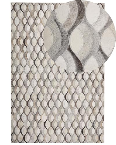 beliani-kirca-teppich-140x200-cm-braun-beige-leder-rautenmuster image 6