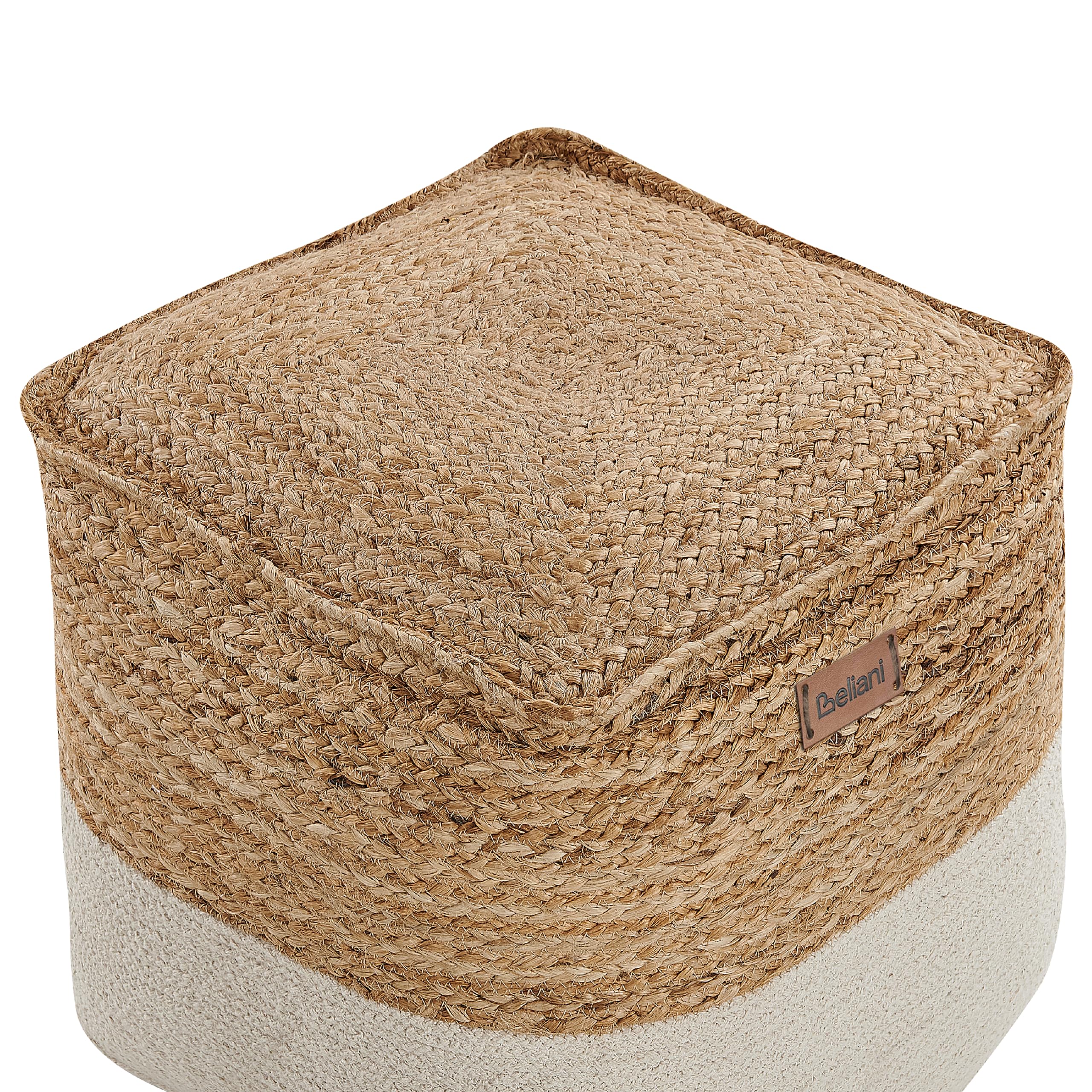 beliani-kirama-pouf-quadratisch-beige-jute-baumwolle image 4
