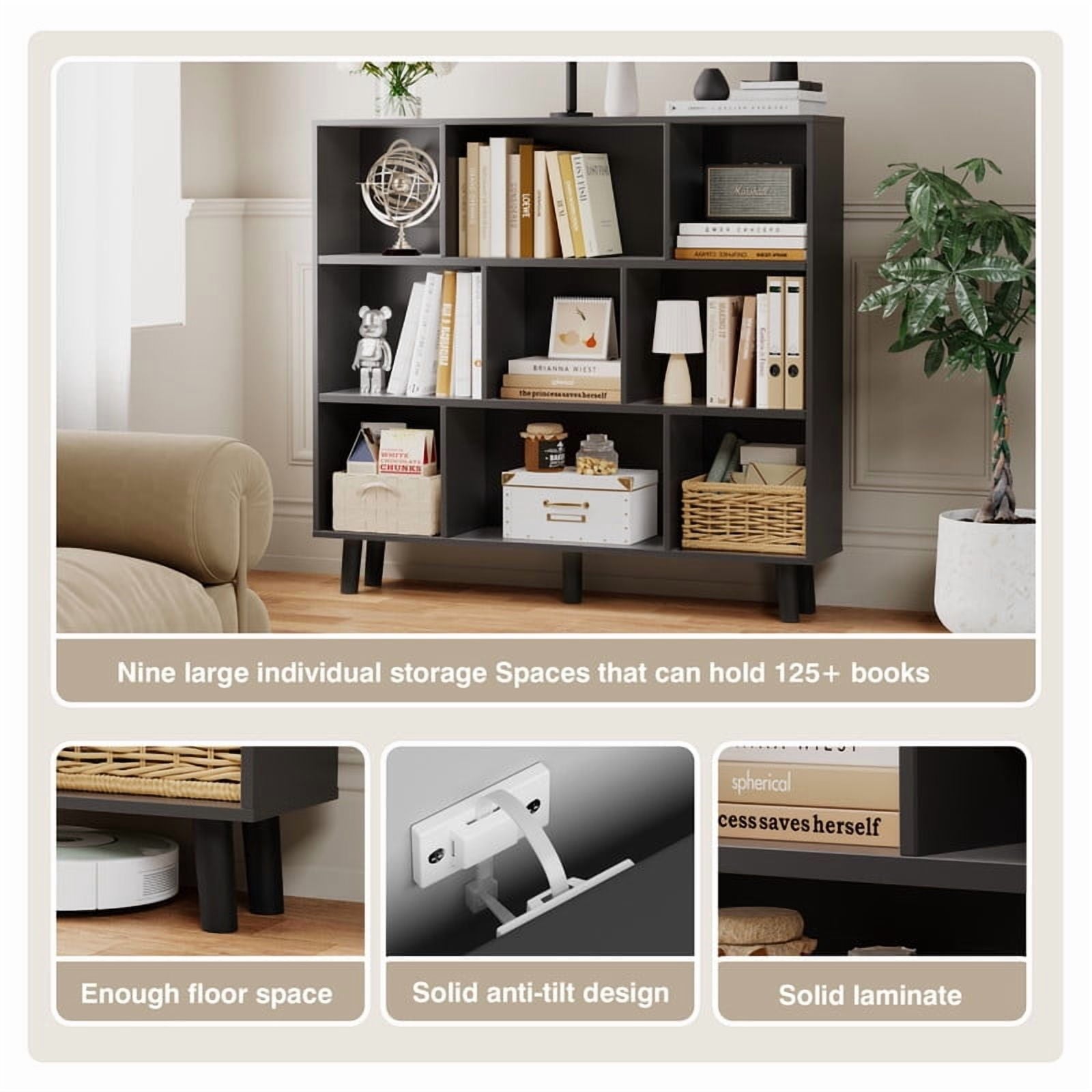 homall-bookcase-w-rfelregal-wei-3-f-cher-mit-beinen image 5
