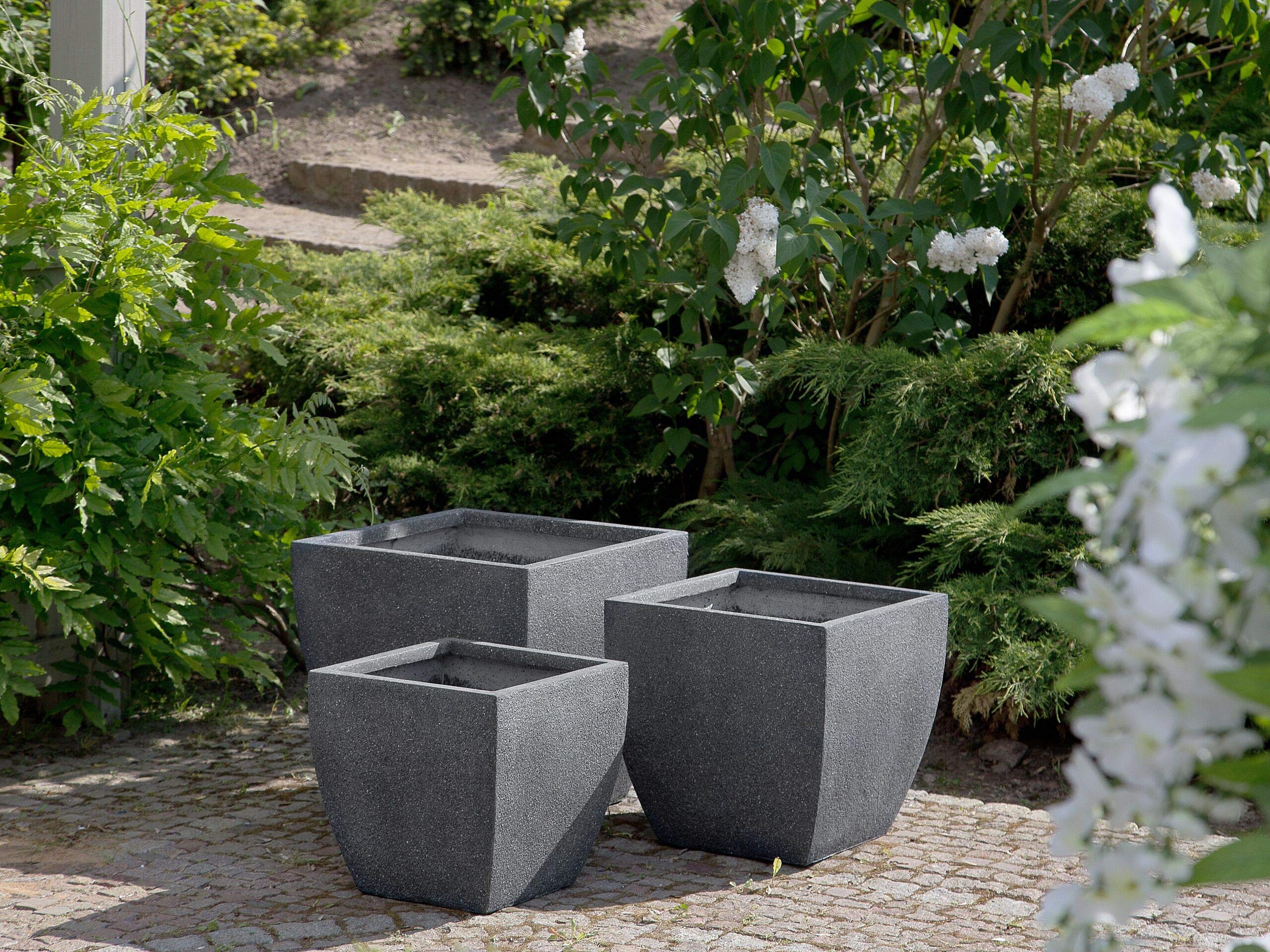 beliani-oricos-bertopf-39x39x38-cm-dunkelgrau-tonfaser image 2