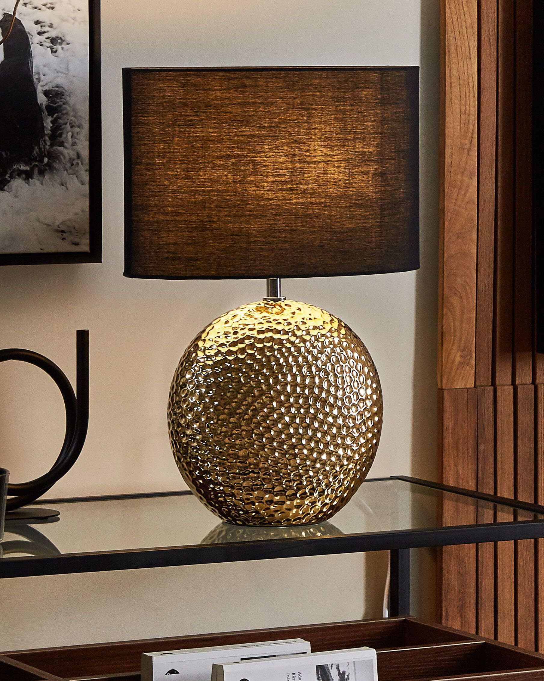 beliani-nasva-tischlampe-gold-schwarz-keramik-stoffschirm image 2