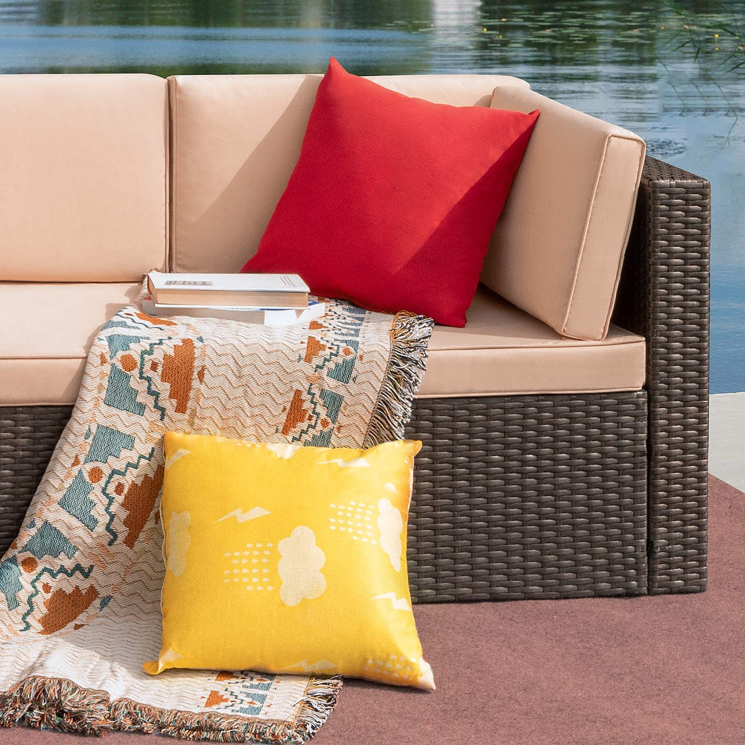 homall-patio-furniture-lounge-set-beige-5-teilig-rattan image 6