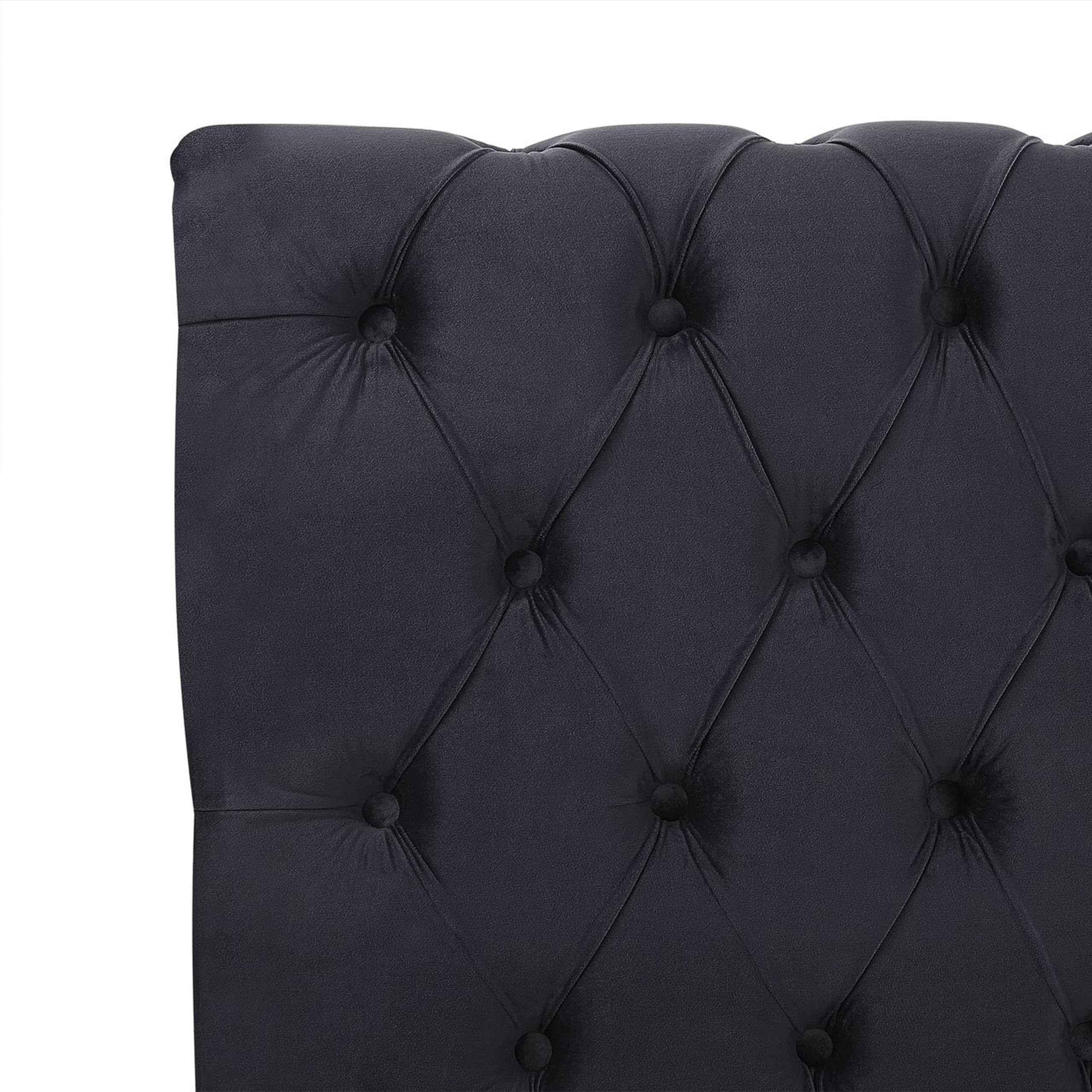 beliani-avallon-bett-samt-schwarz-chesterfield-160x200-mit-rost image 8
