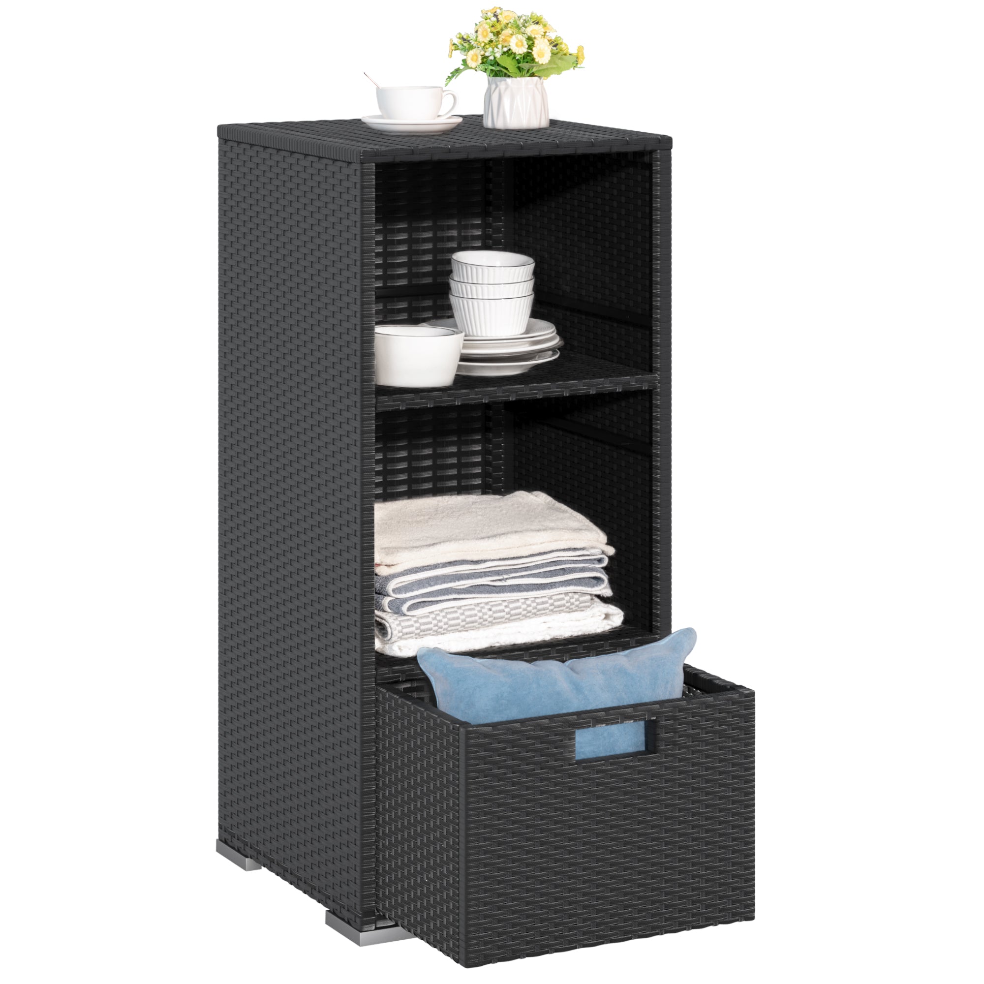 homall-patio-furniture-rattan-schrank-schwarz-1-st-ck image 2