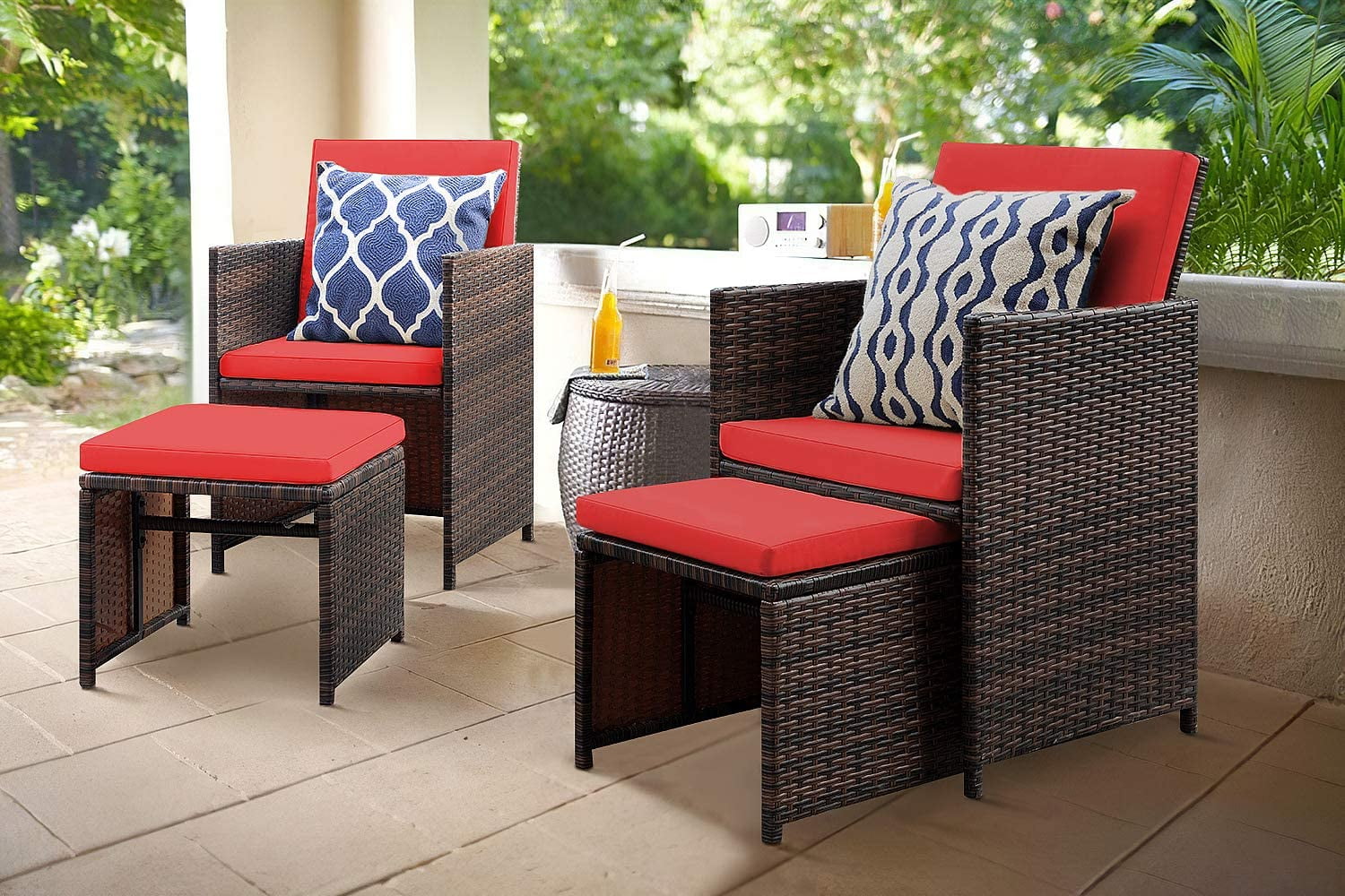 homall-patio-furniture-rattan-lounge-set-beige-4-teilig-klappbar image 8