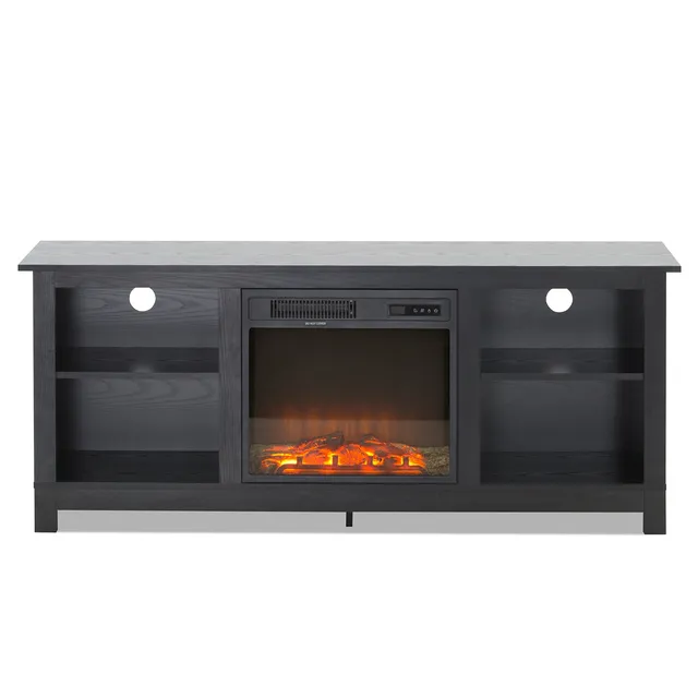 homall-tv-stand-tv-schrank-schwarz-mit-elektrokamin-65-zoll image 1