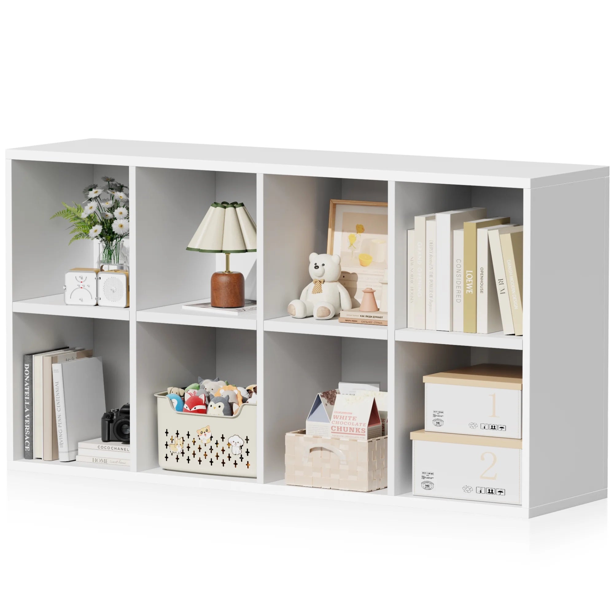 homall-bookcase-b-cherregal-schwarz-8-f-cher-f-rs-wohnzimmer image 8