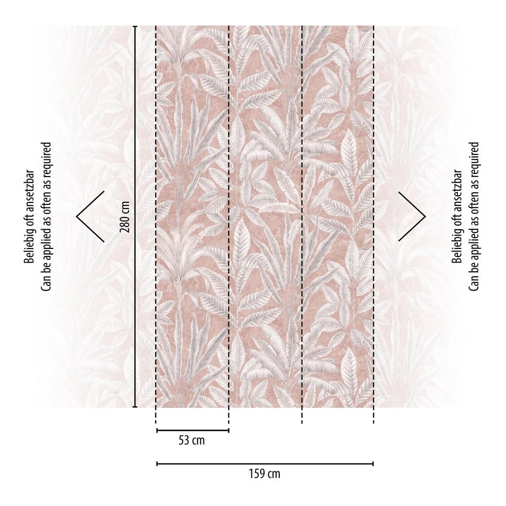 livingwalls-palmenbl-tter-fototapete-grau-2-80-x-1-59-m-vlies image 2