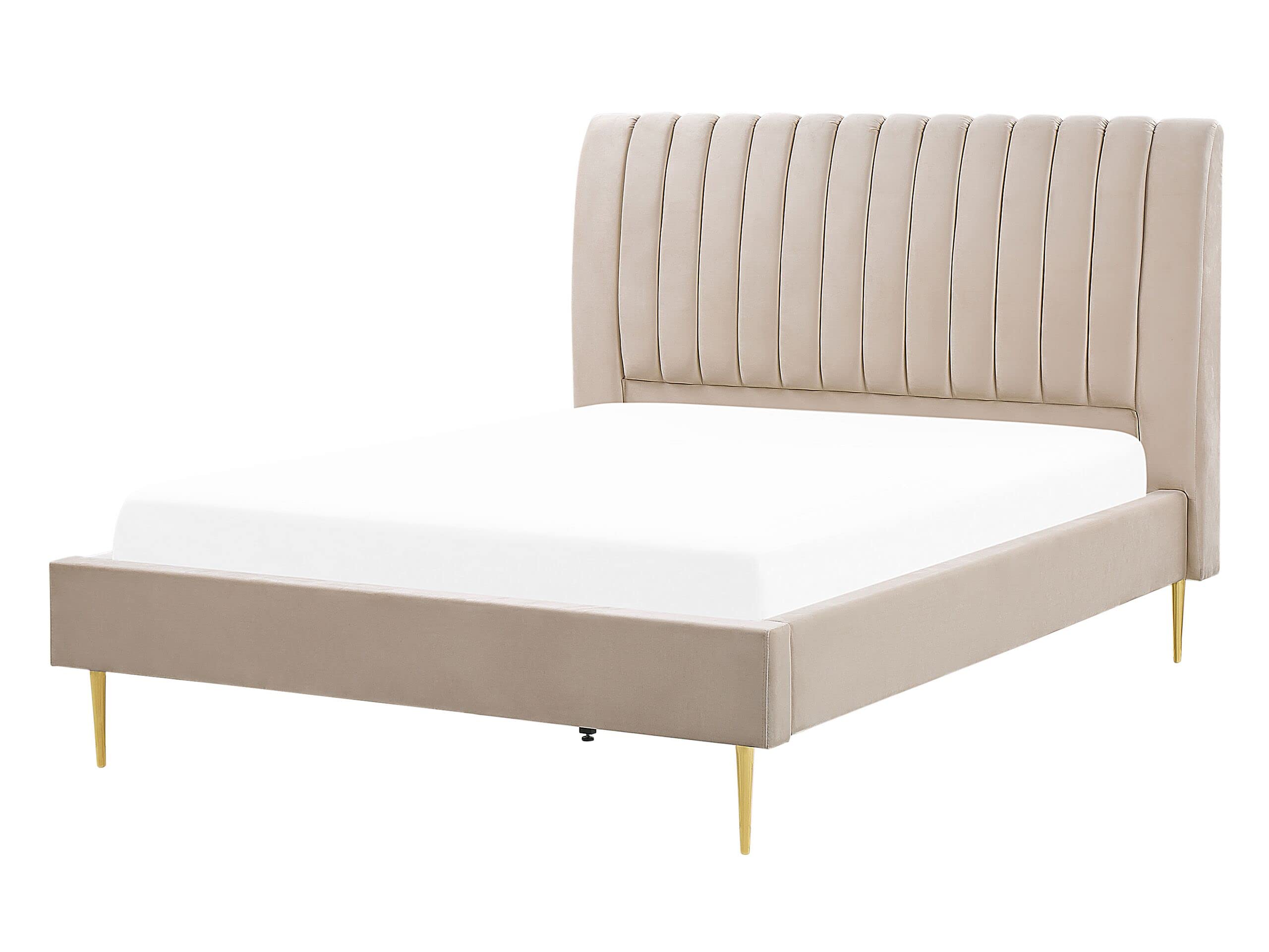 beliani-marville-doppelbett-samt-sandbeige-140x200-cm image 1