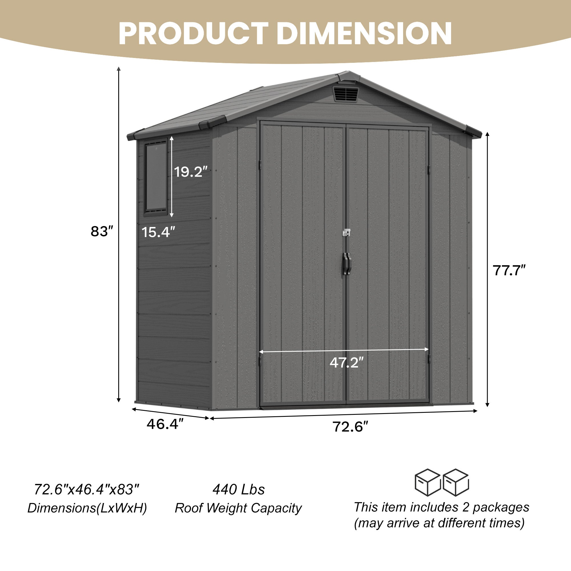homall-metal-shed-ger-teschuppen-6x4ft-dunkelgrau image 4