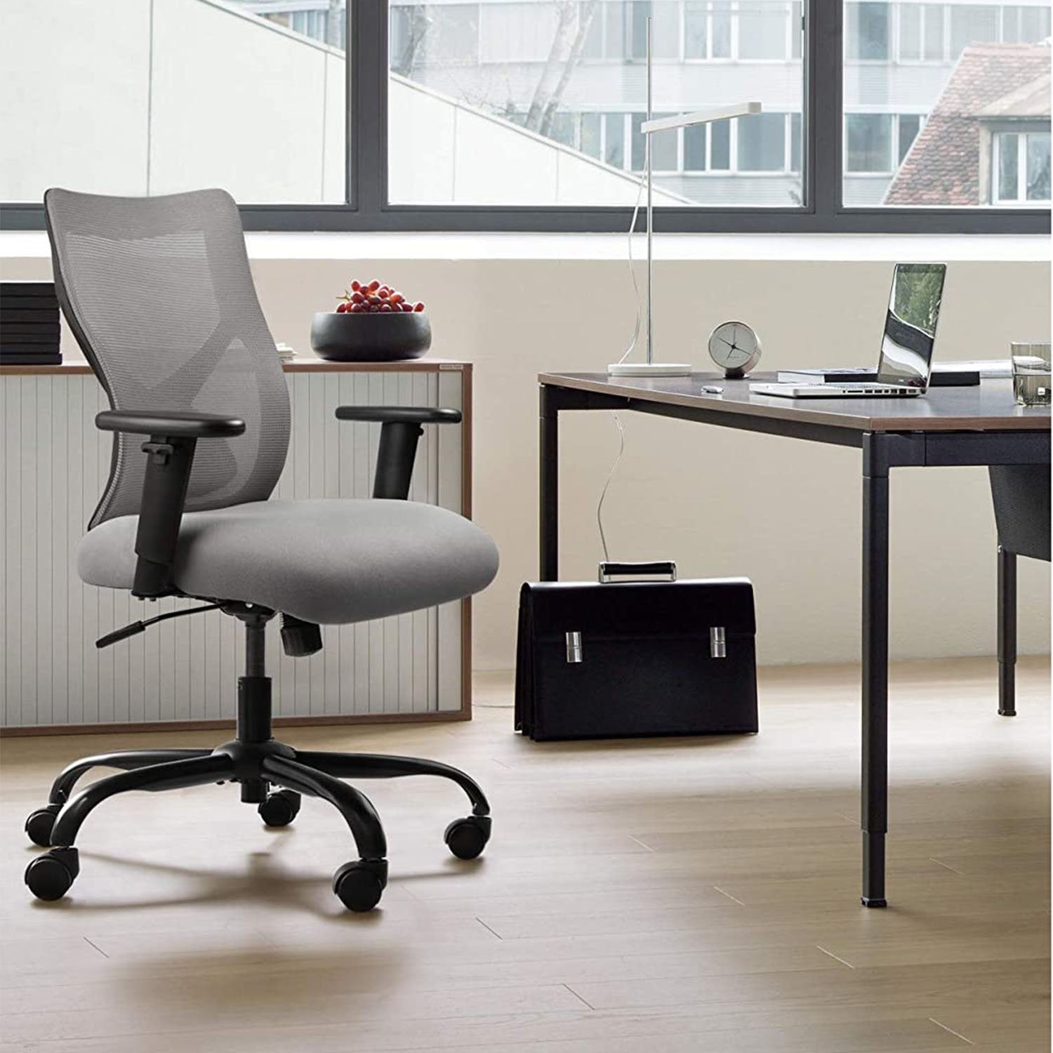 homall-office-mesh-chair-b-rostuhl-grau-lordosenst-tze image 2