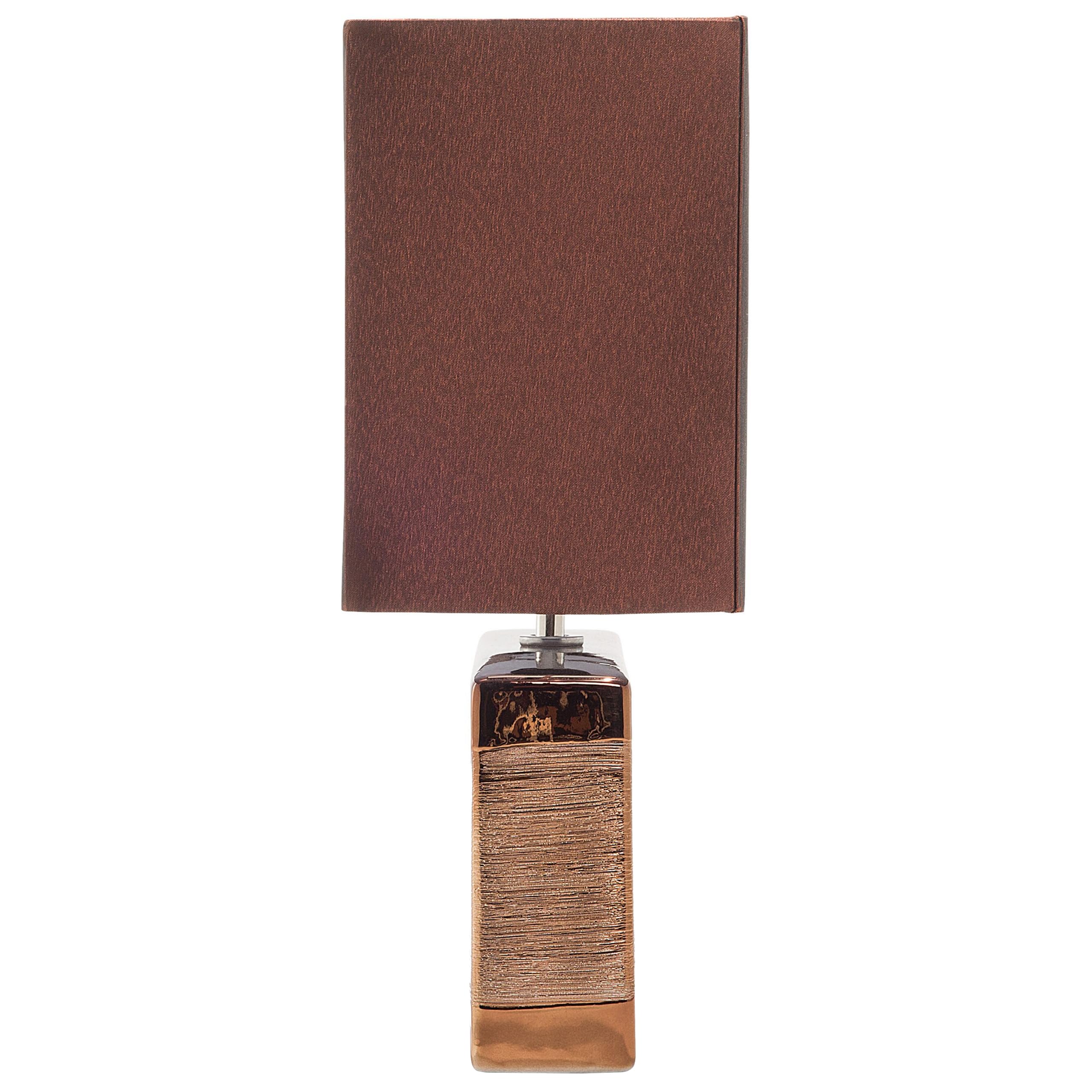beliani-tischlampe-porzellan-braun-kupfer-viskose-e27-42-cm image 5