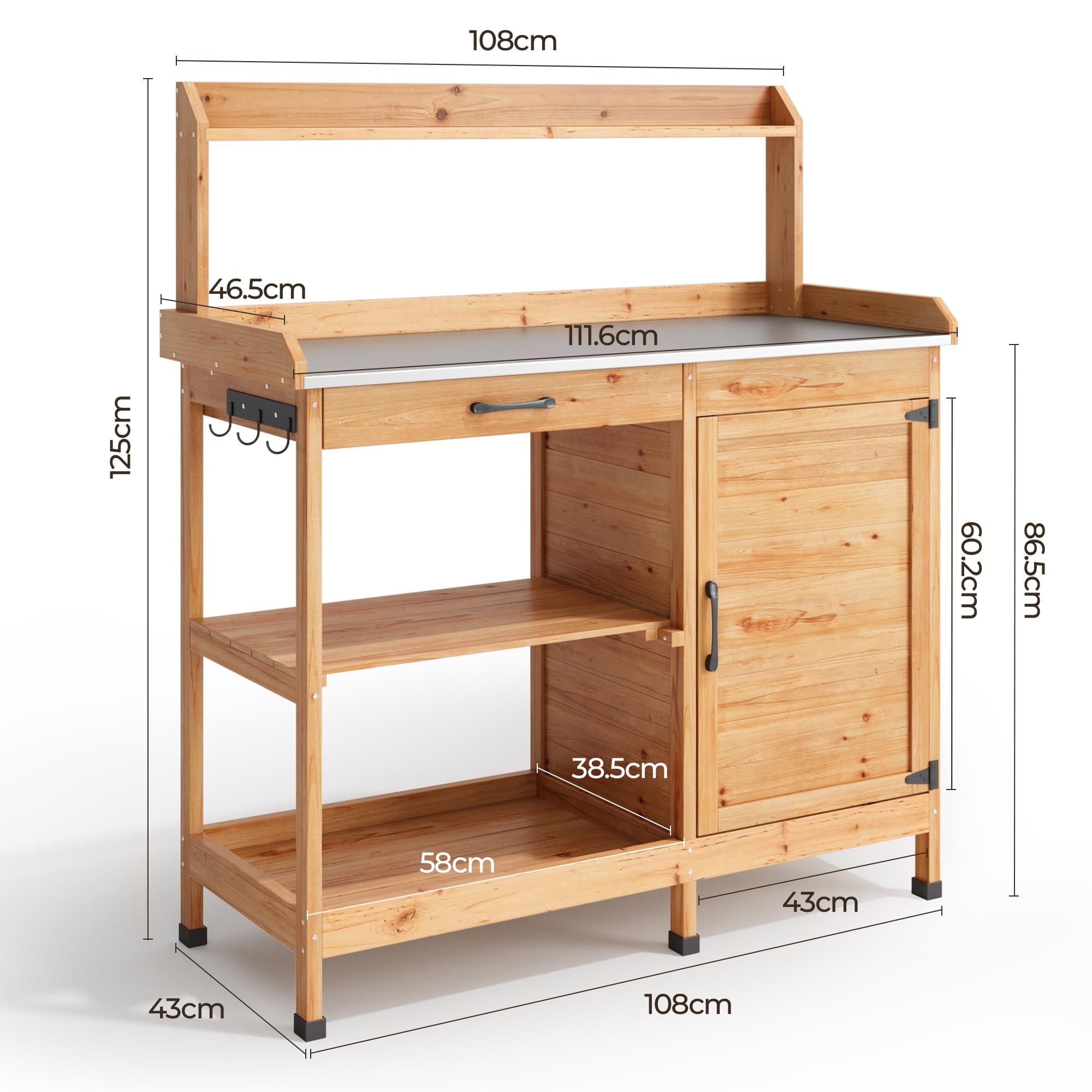 bealife-cc51-gartenschrank-natur-108-cm-pflanztisch-holz image 3