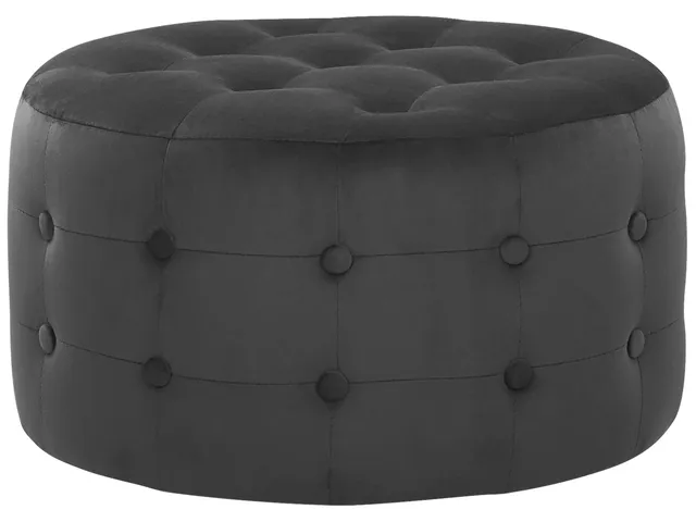 beliani-tampa-pouf-samt-schwarz-rund-versteppt image 1