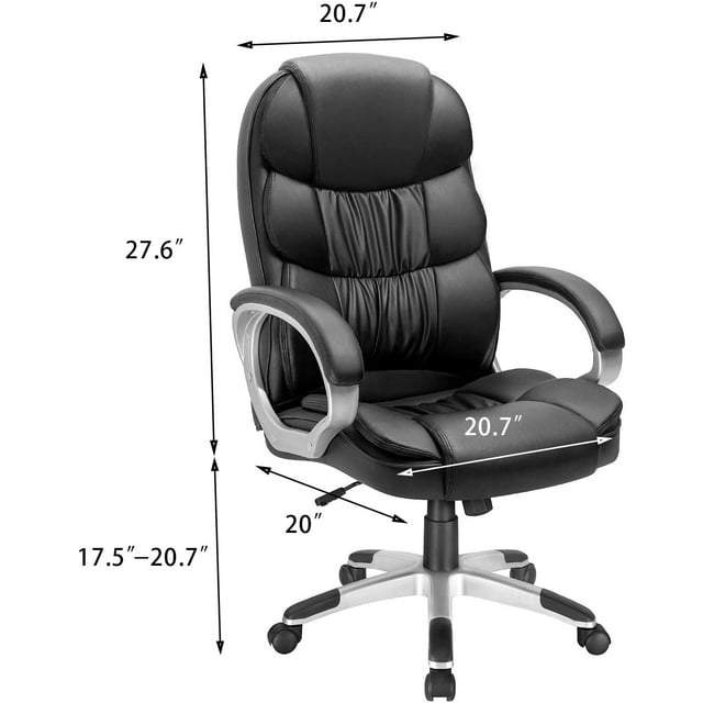 homall-office-leather-chair-chefsessel-schwarz-lordosenst-tze image 6