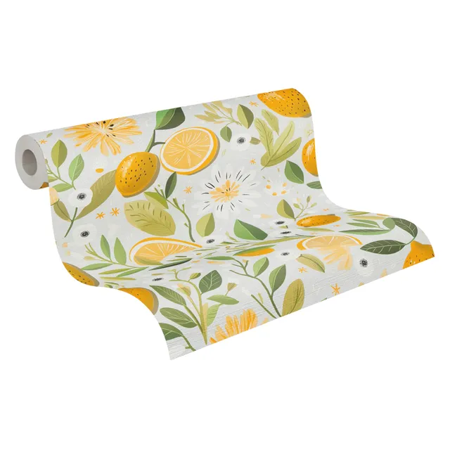 a-s-cr-ation-floral-vliestapete-gelb-gr-n-10-05x0-53m-natur-look image 1