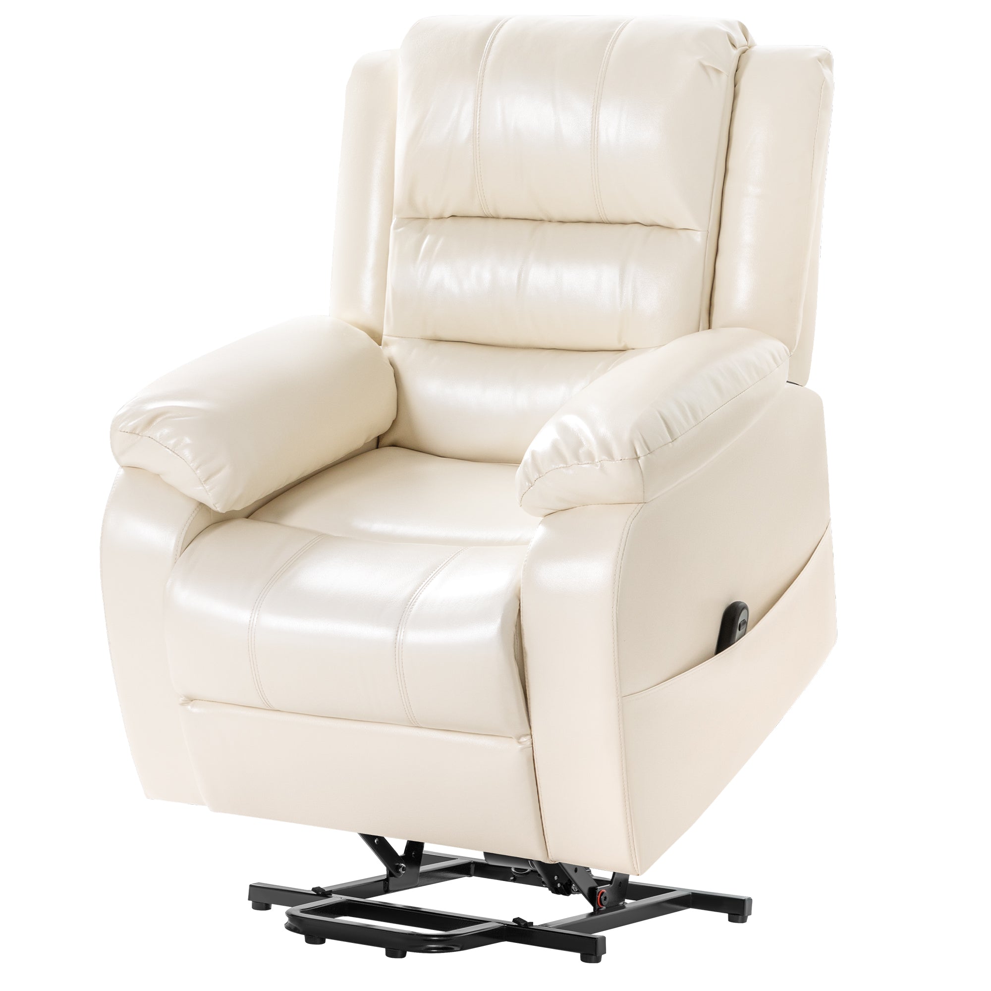 homall-recliner-chair-aufstehsessel-leder-schwarz-elektrisch image 1
