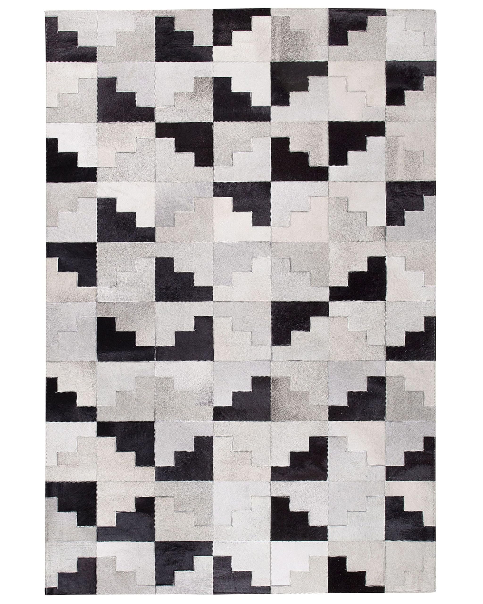 beliani-efirli-teppich-140x200-cm-schwarz-grau-leder-patchwork image 1