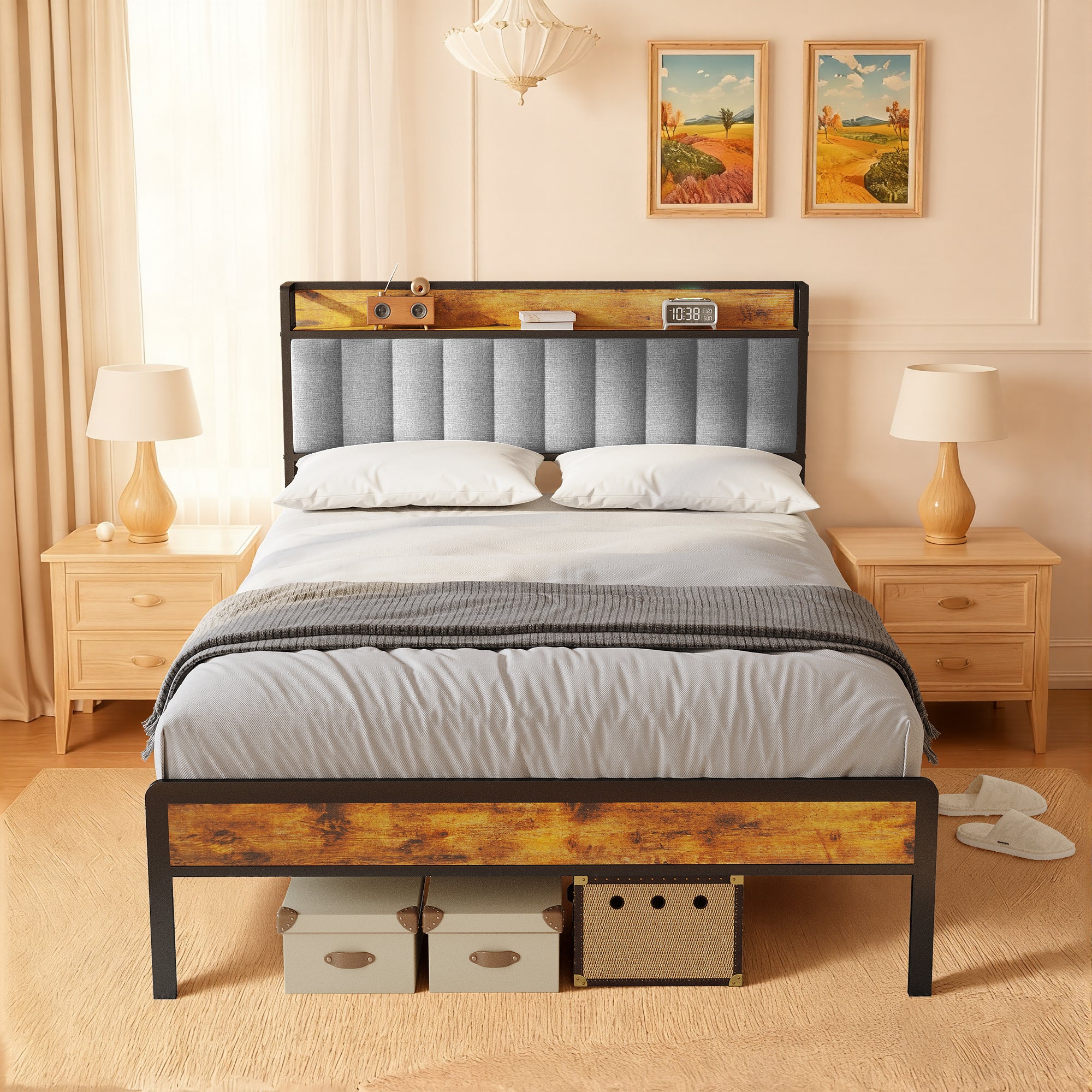 bealife-bf26-doppelbett-140x200-grau-mit-kopfteil image 2