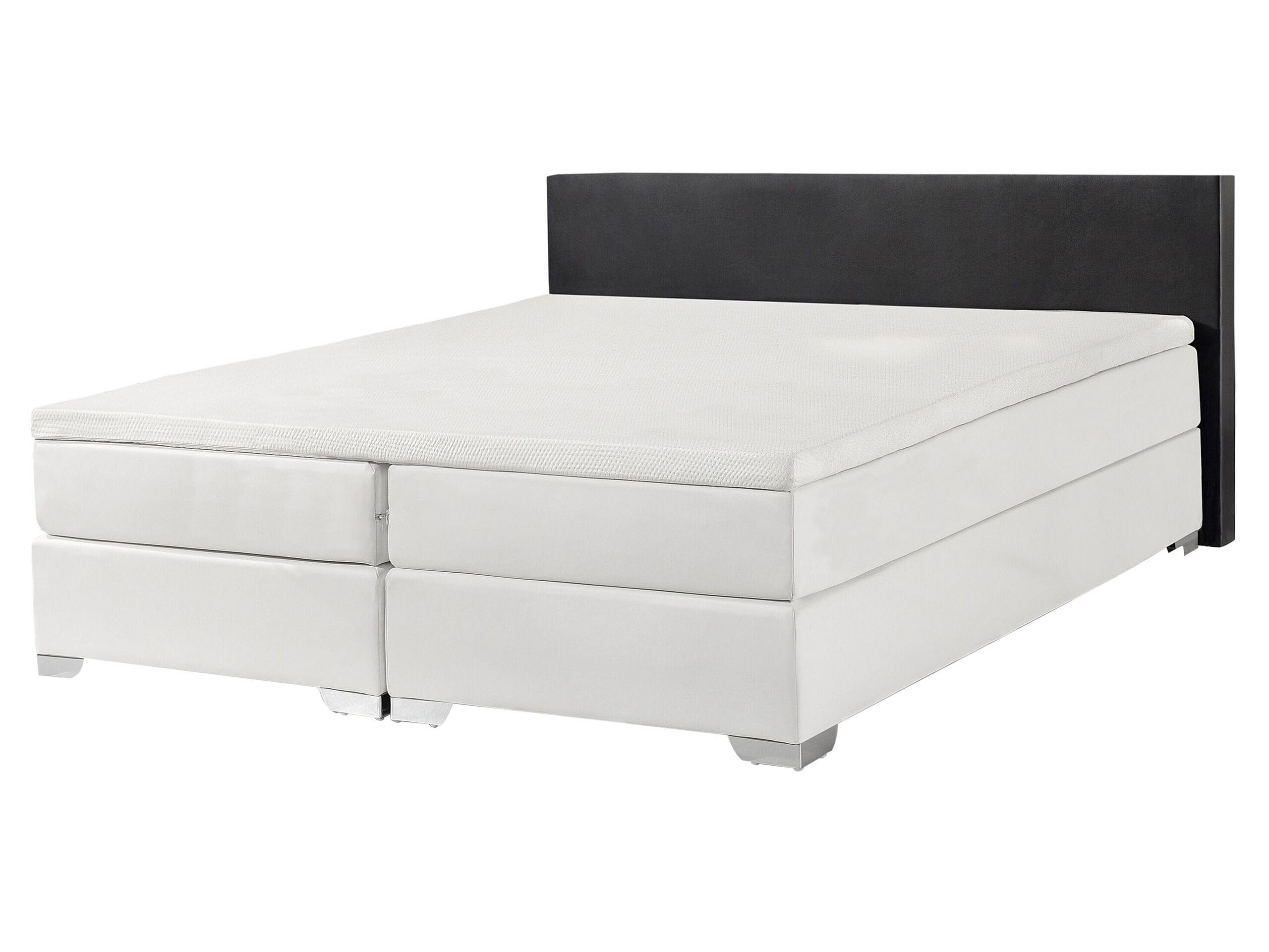 beliani-boxspringbett-160x200-kunstleder-schwarz-wei-h2 image 1