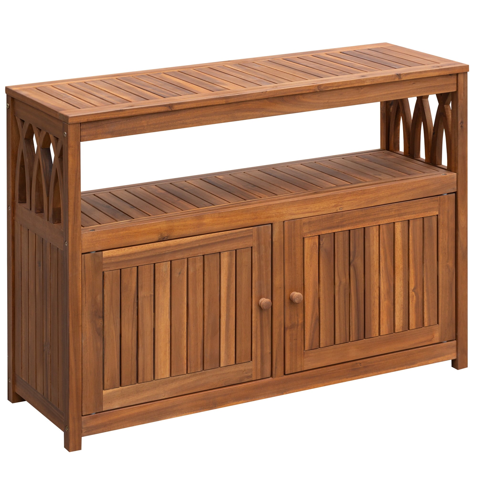 homall-patio-furniture-sideboard-braun-akazie-holz image 4