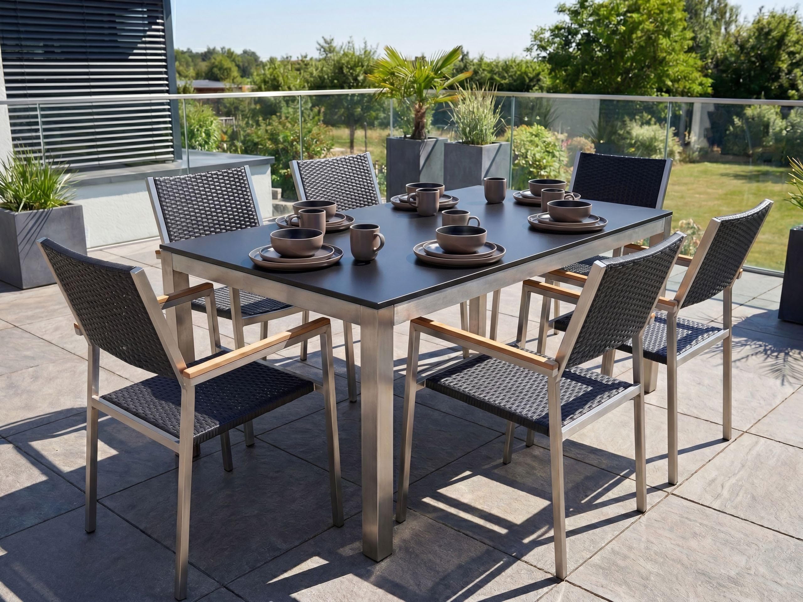 beliani-grosseto-gartenset-glastisch-180cm-6-rattanst-hle image 2