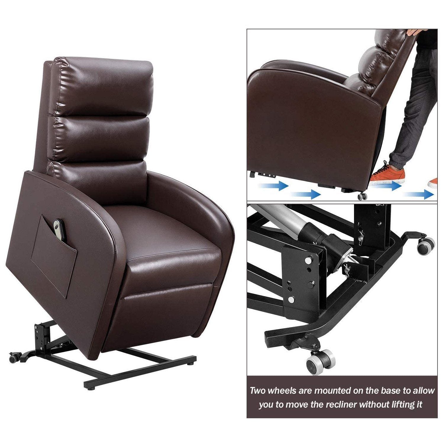 homall-recliner-chair-aufstehsessel-braun-leder-elektrisch image 3