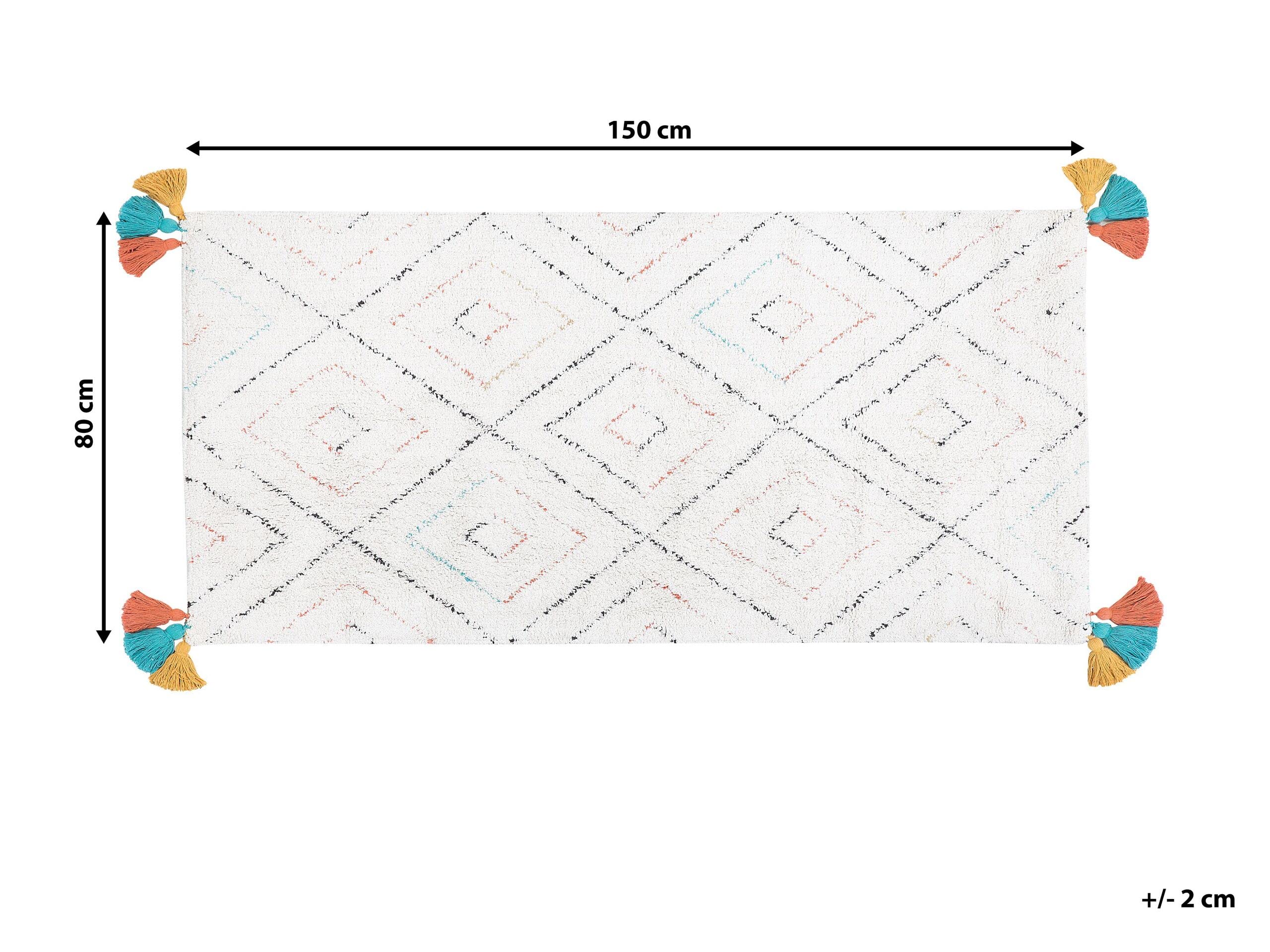 beliani-kartal-baumwollteppich-80x150-wei-fransen image 8
