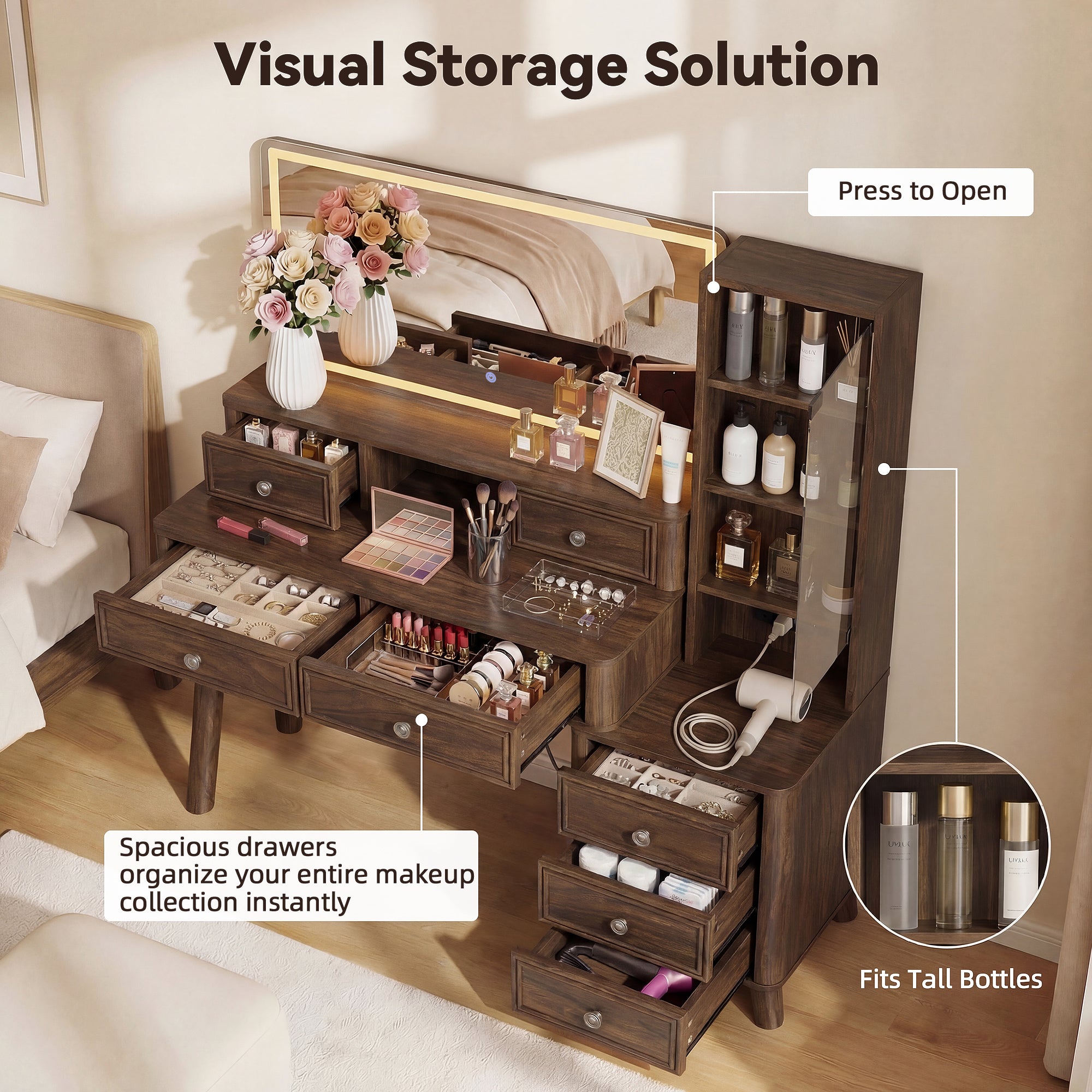 homall-bedroom-schminktisch-dunkel-walnuss-48-zoll-mit-led-spiegel image 5