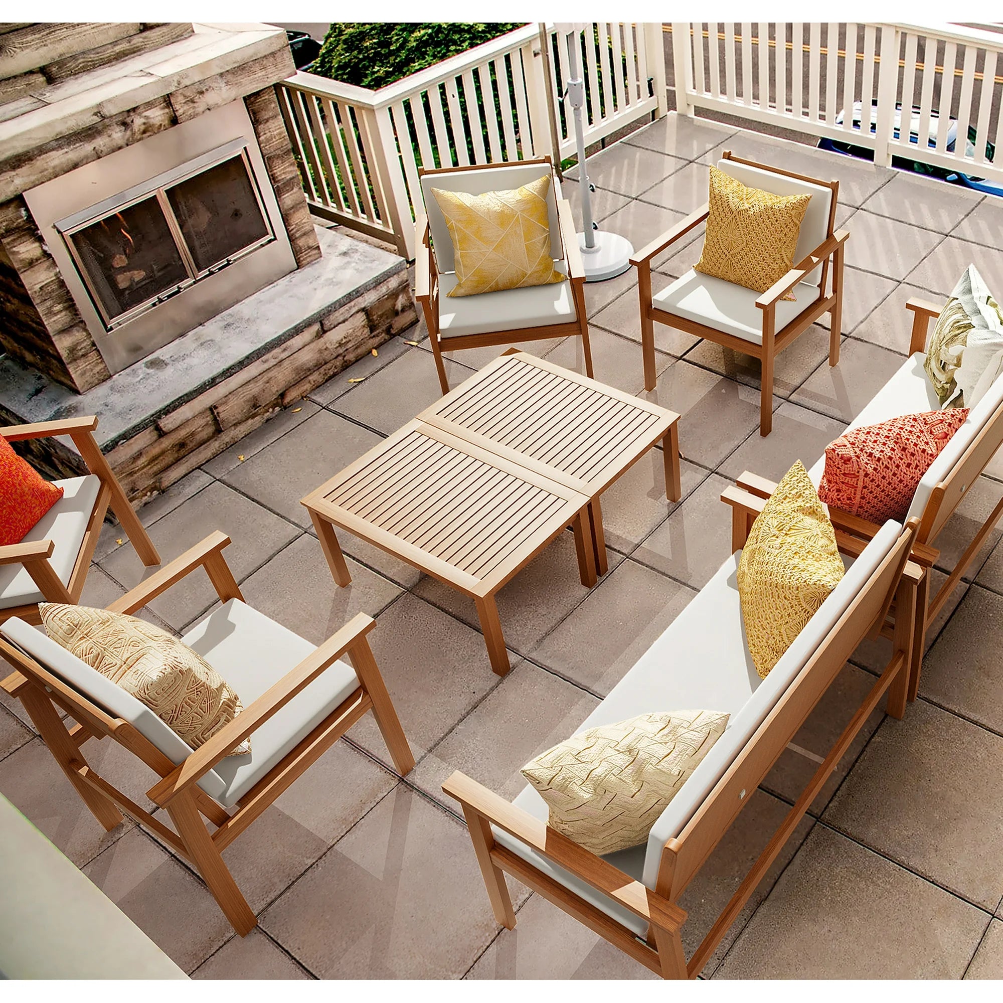 homall-gartenm-bel-set-8-teilig-akazie-lounge-beige image 3