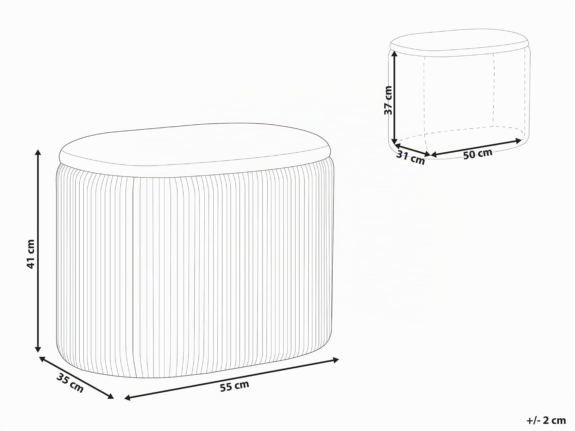beliani-richland-pouf-55x35-cm-hellgrau-samt-mit-stauraum image 3