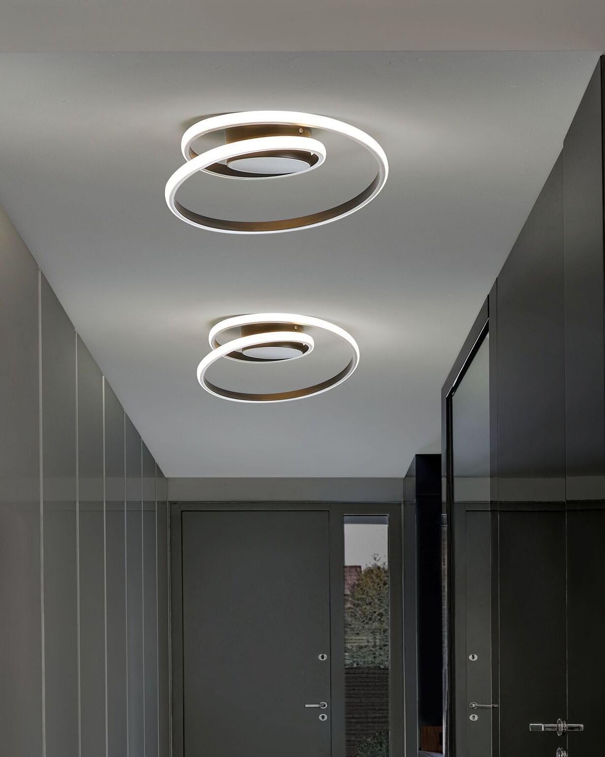 beliani-naryn-deckenleuchte-led-schwarz-spiral-wohnzimmer image 2