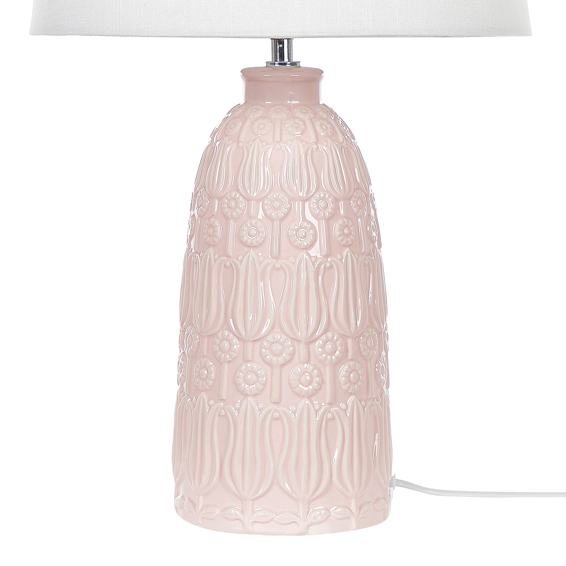 beliani-zarima-tischlampe-keramik-rosa-blumenmotiv-56-cm image 7