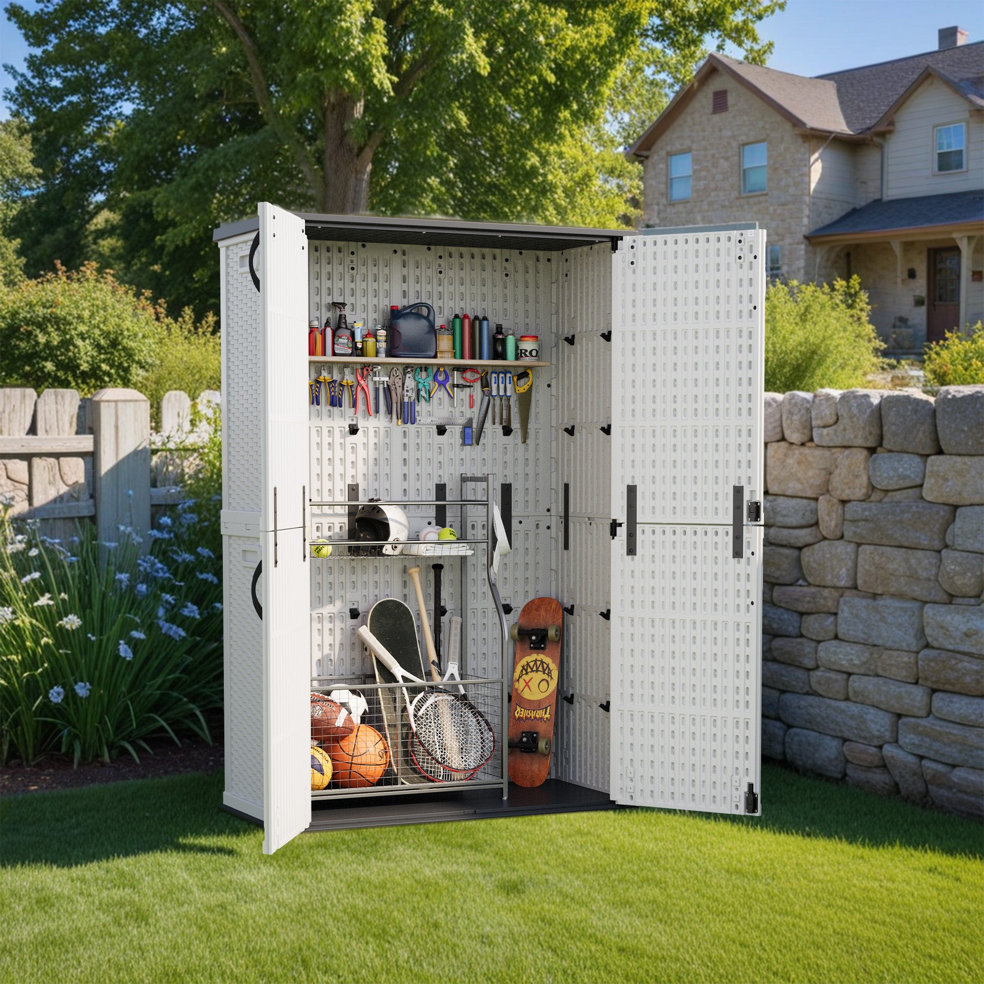 homall-metal-shed-ger-teschuppen-wei-50-cu-ft-wasserdicht image 8