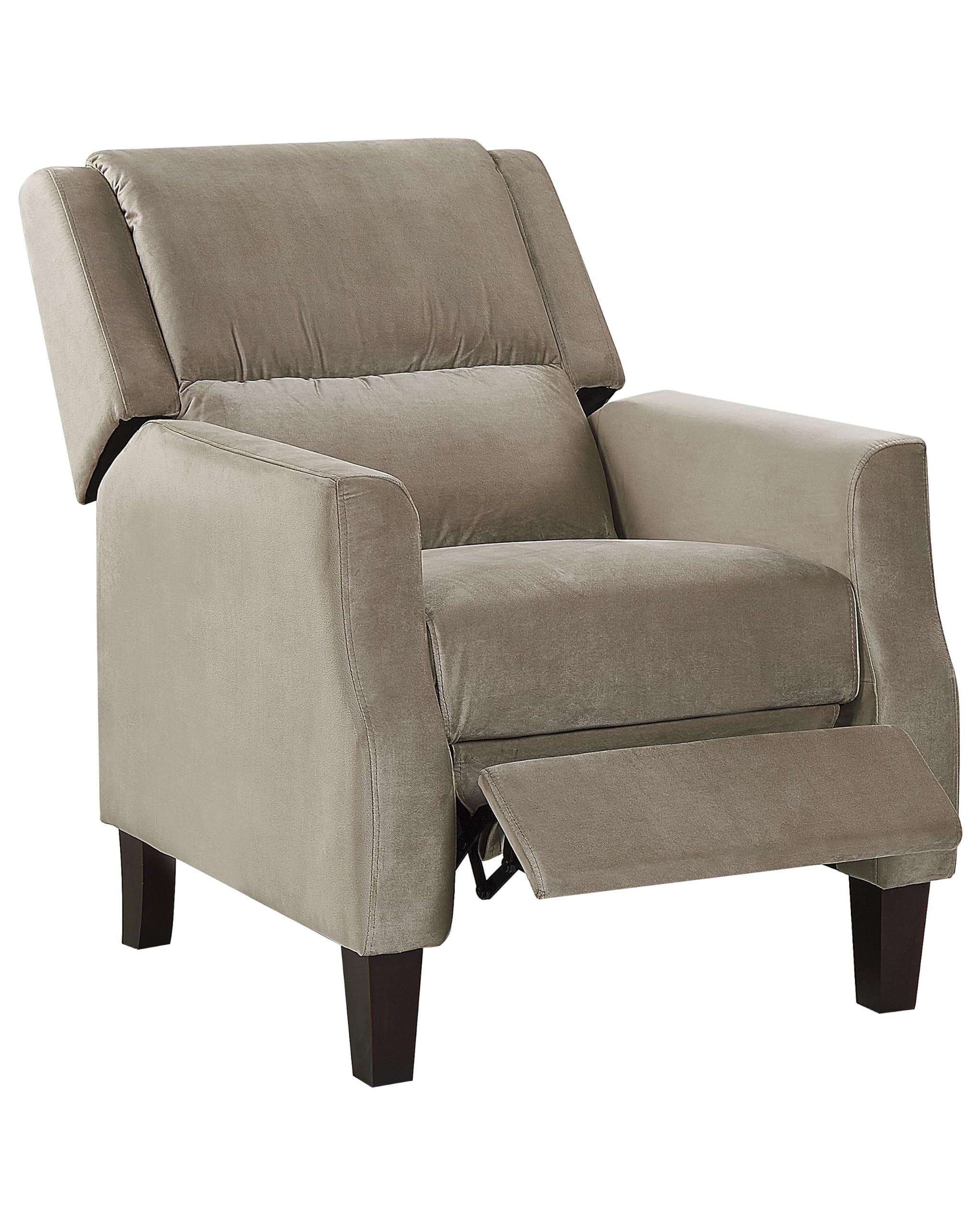 beliani-egersund-fernsehsessel-samt-taupe-beige-verstellbar image 1