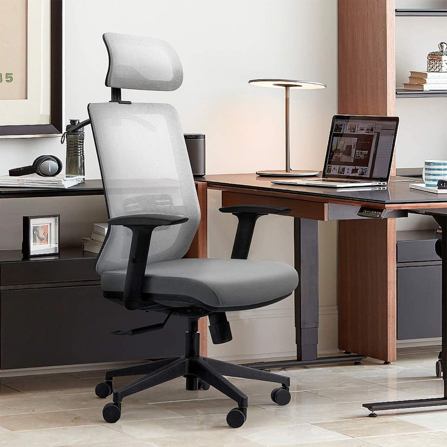 homall-office-mesh-chair-b-rostuhl-schwarz-ergonomisch-kopfst-tze image 2