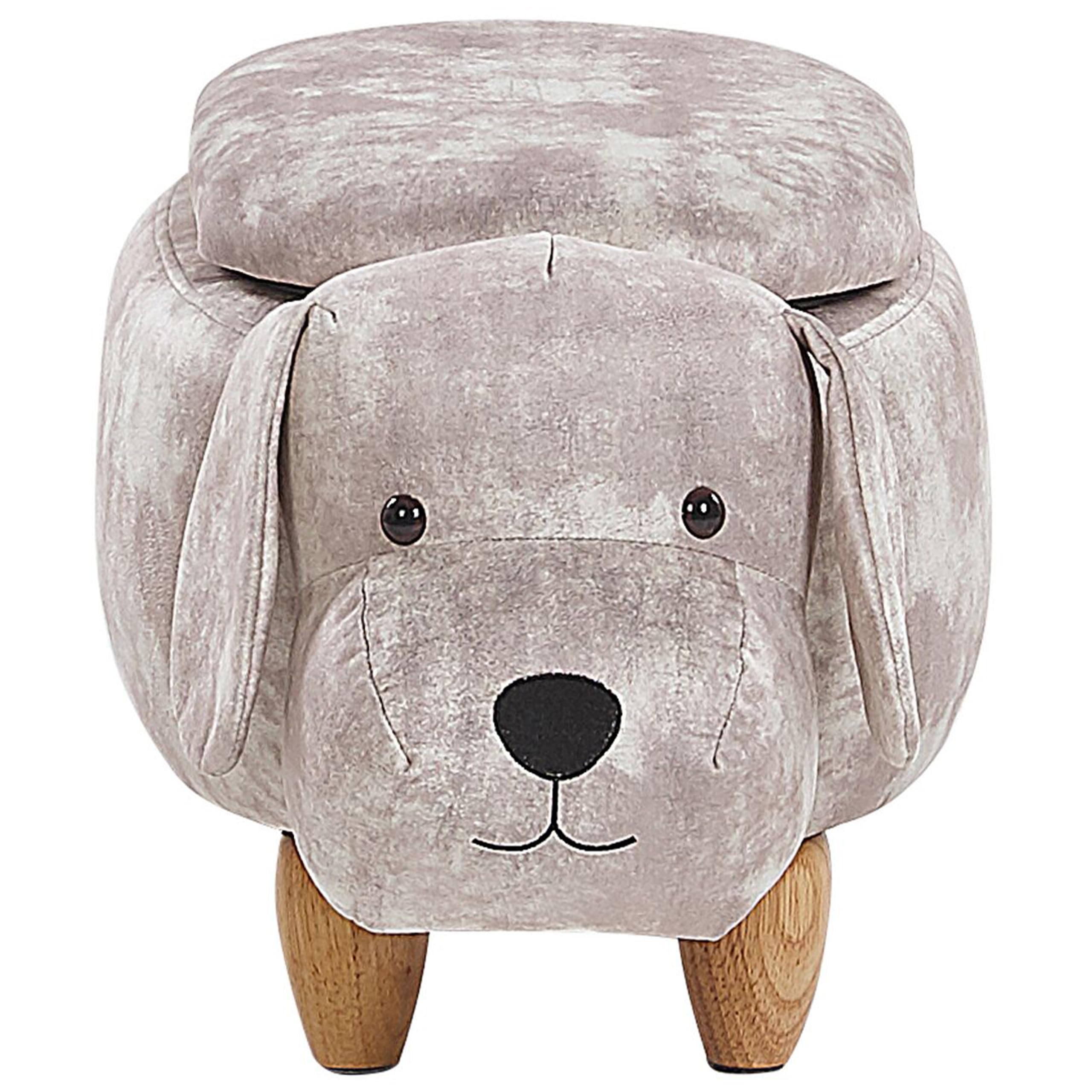 beliani-doggy-kinder-hocker-hund-beige-samt-mit-stauraum image 4