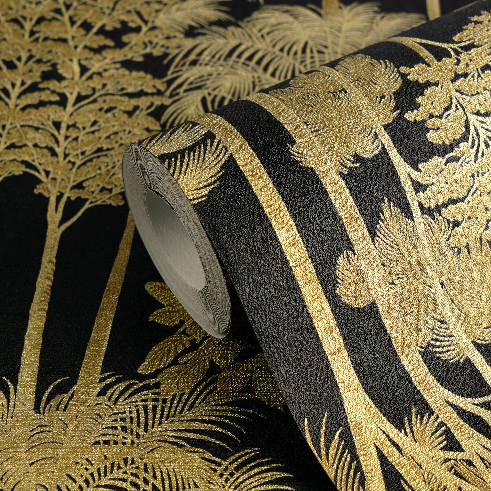 a-s-cr-ation-tapeten-cuba-vliestapete-palmen-schwarz-gold-64cm image 2
