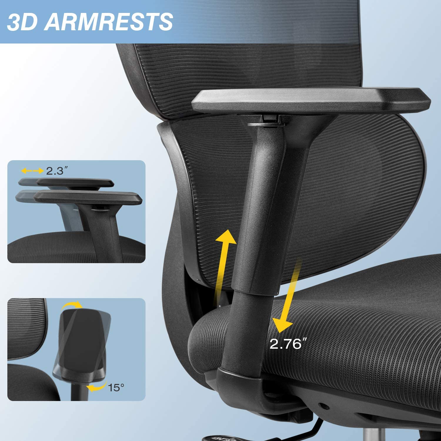 homall-office-mesh-chair-b-rostuhl-hoch-schwarz-mit-kopfst-tze image 2
