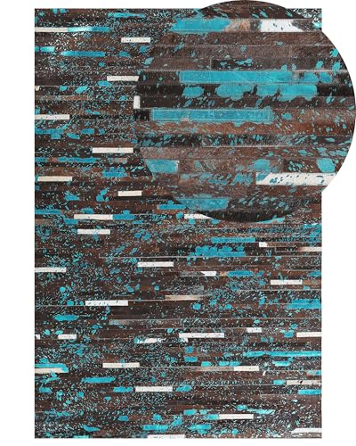 beliani-kisir-lederteppich-160x230-braun-patchwork-mosaik image 8