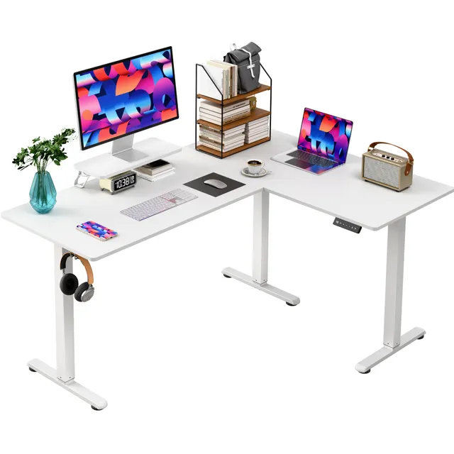 homall-standing-desk-eckschreibtisch-schwarz-h-henverstellbar image 1