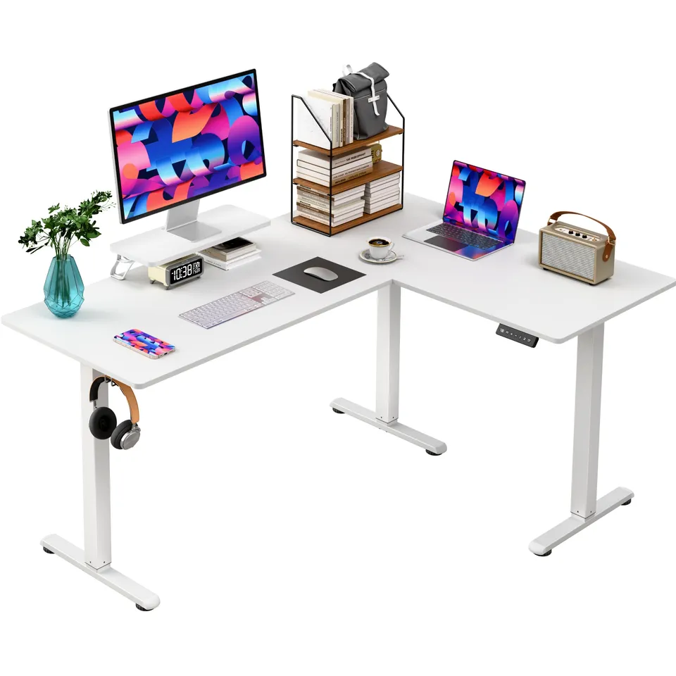 homall-standing-desk-eckschreibtisch-schwarz-h-henverstellbar image 1